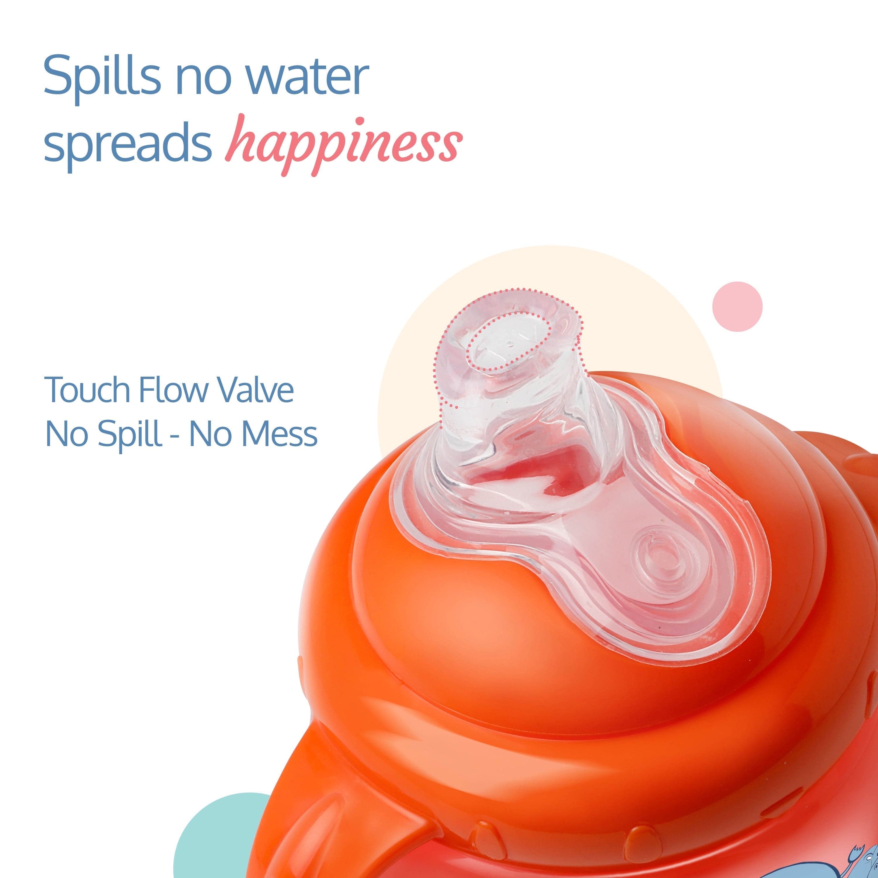 LuvLap Hippo Spout Cup, 225Ml, Orange
