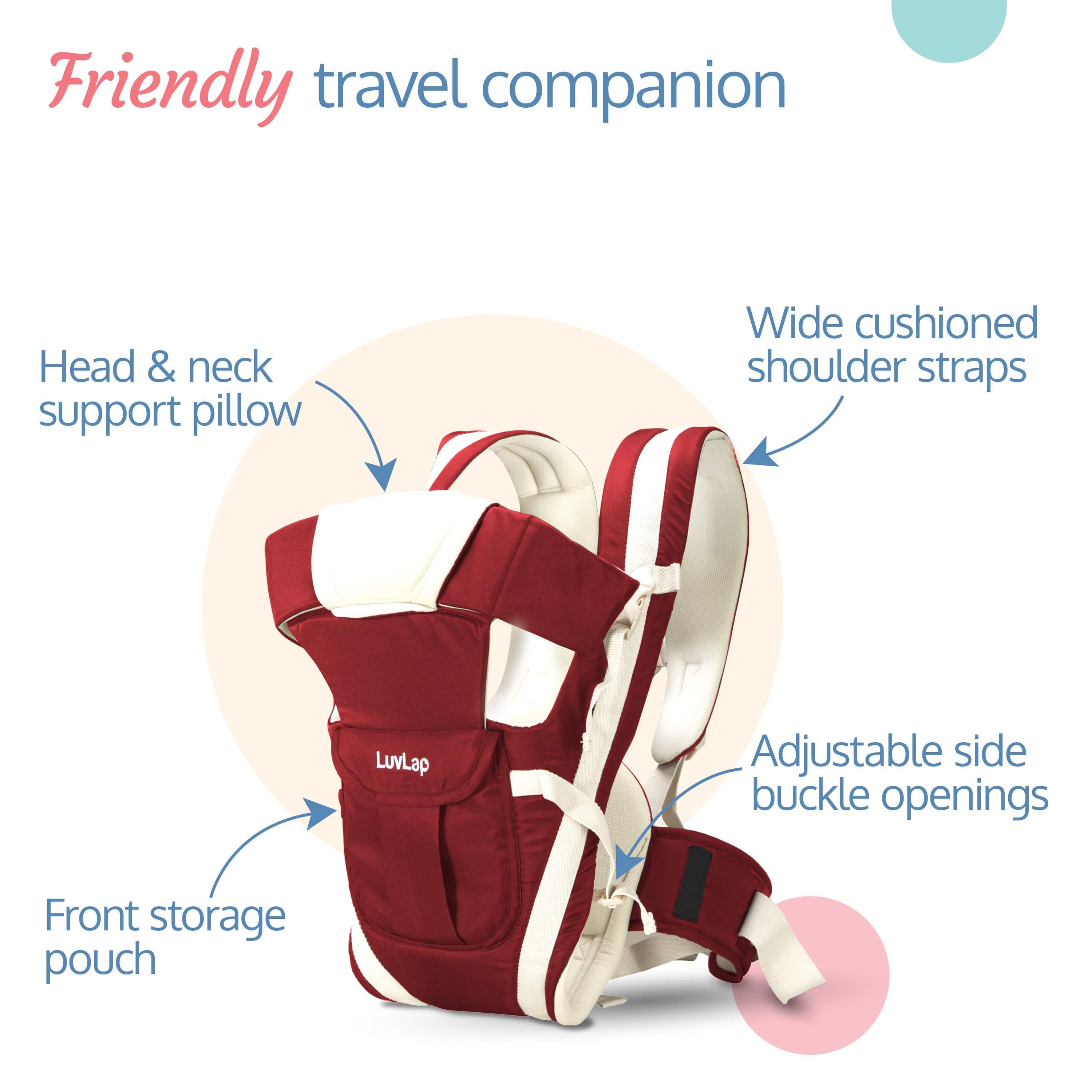 LuvLap Elegant Baby Carrier, Red