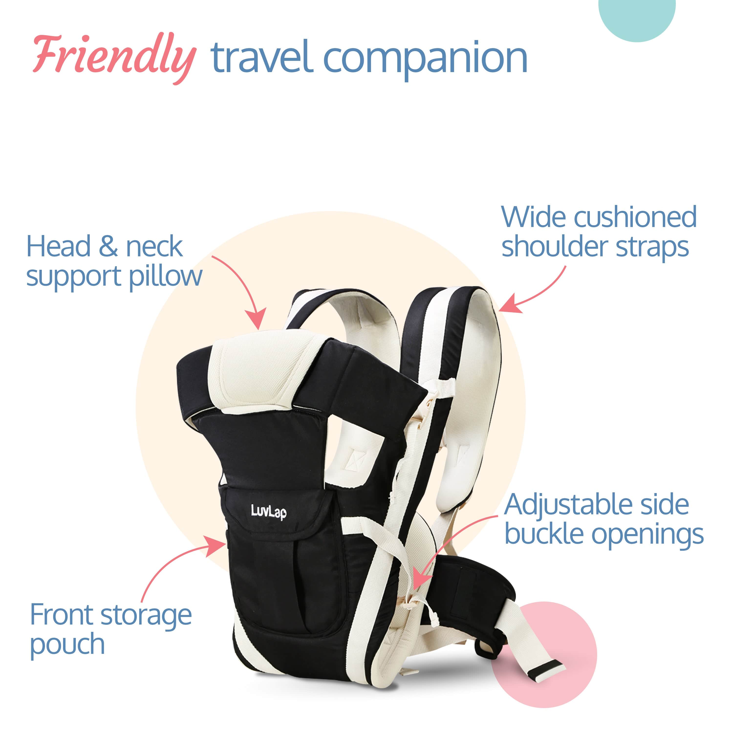 LuvLap Elegant Baby Carrier, Black