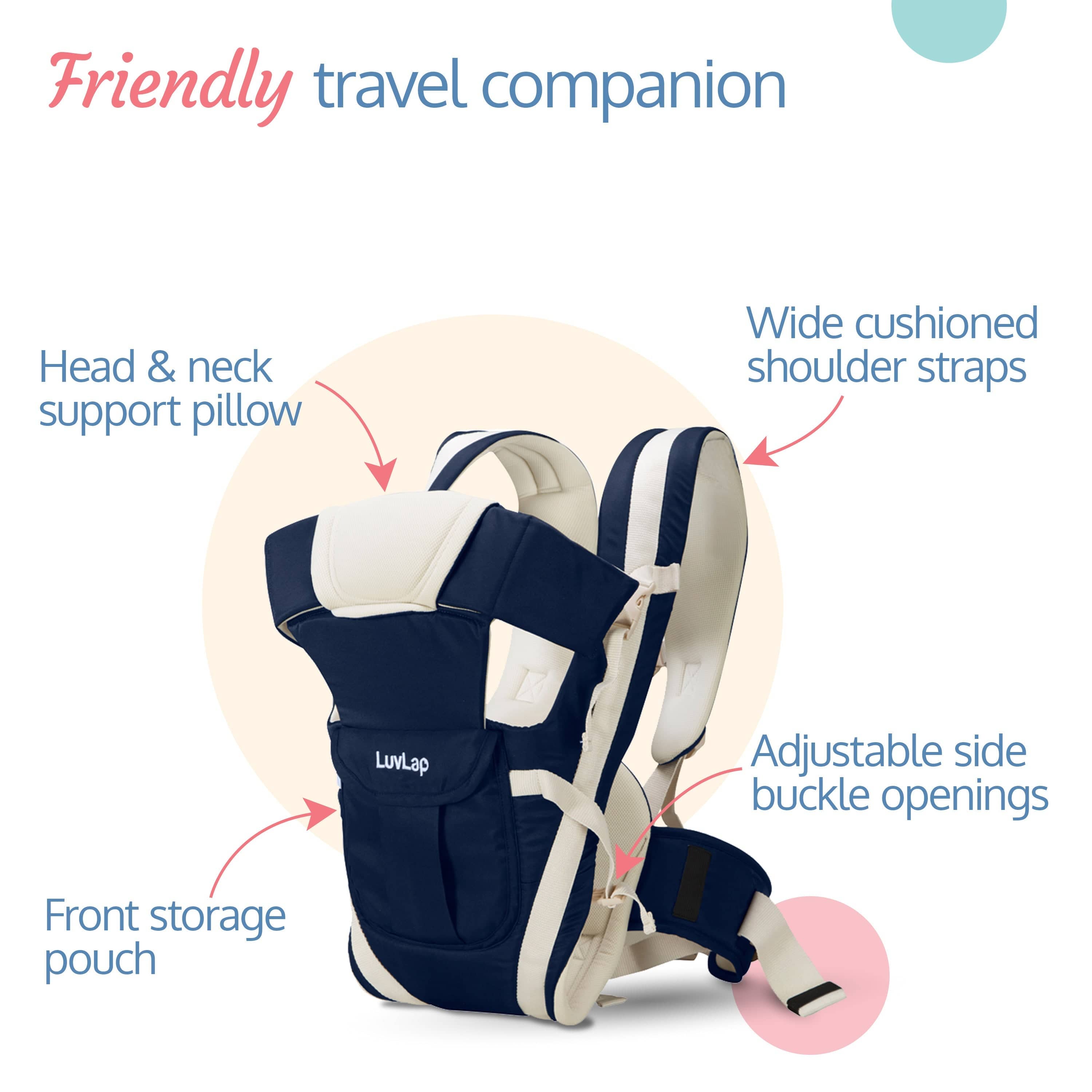 LuvLap Elegant Baby Carrier, Dark Blue