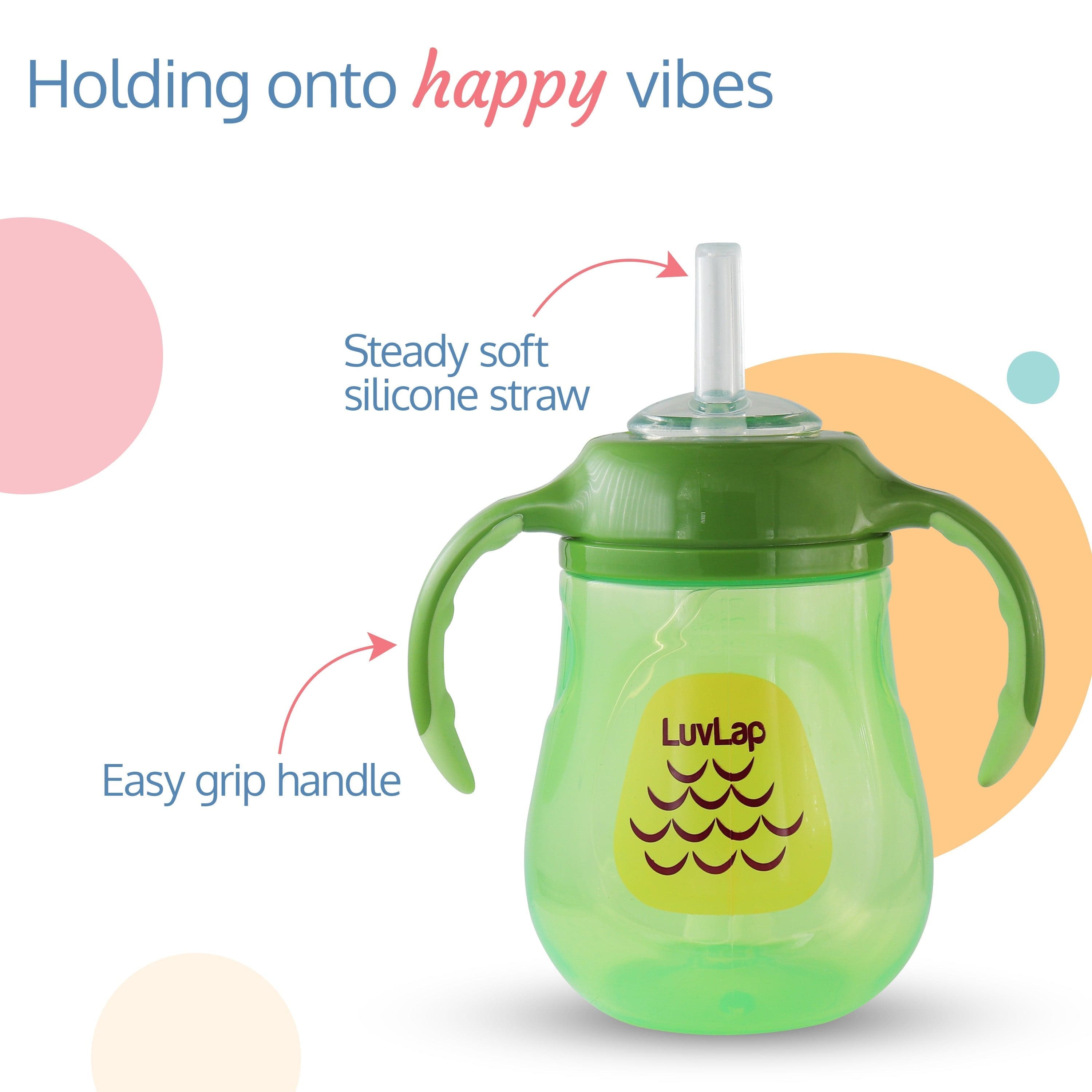 LuvLap Clever Frog Straw Sipper, 280Ml