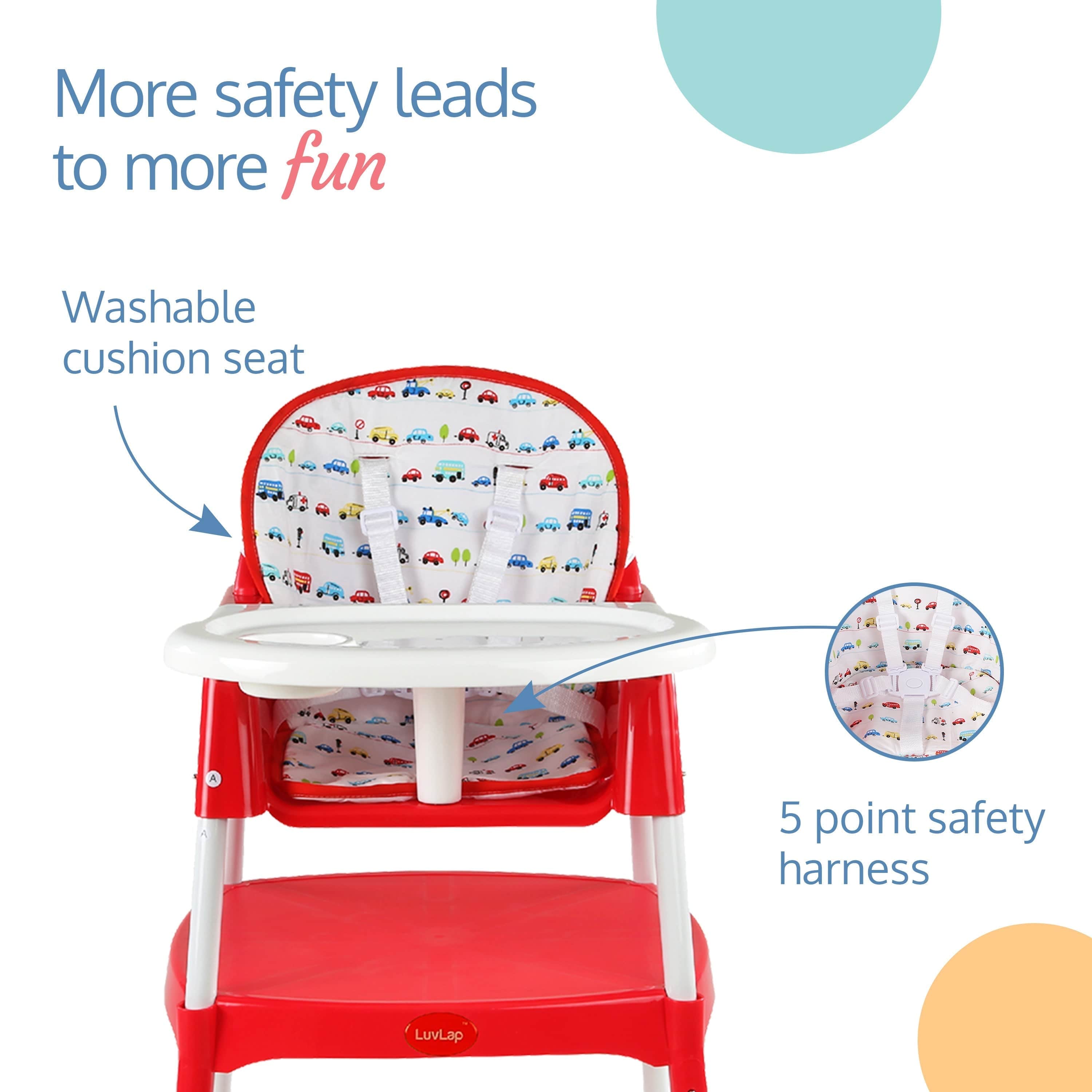 luvlap 3-In-1 Baby High Chair, Red