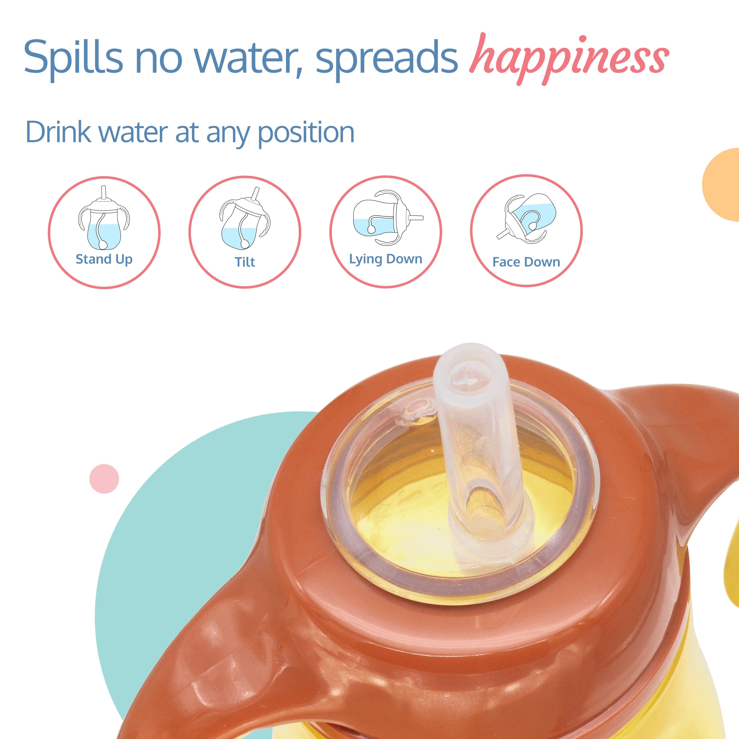 LuvLap Naughty Duck Straw Sipper, 280Ml