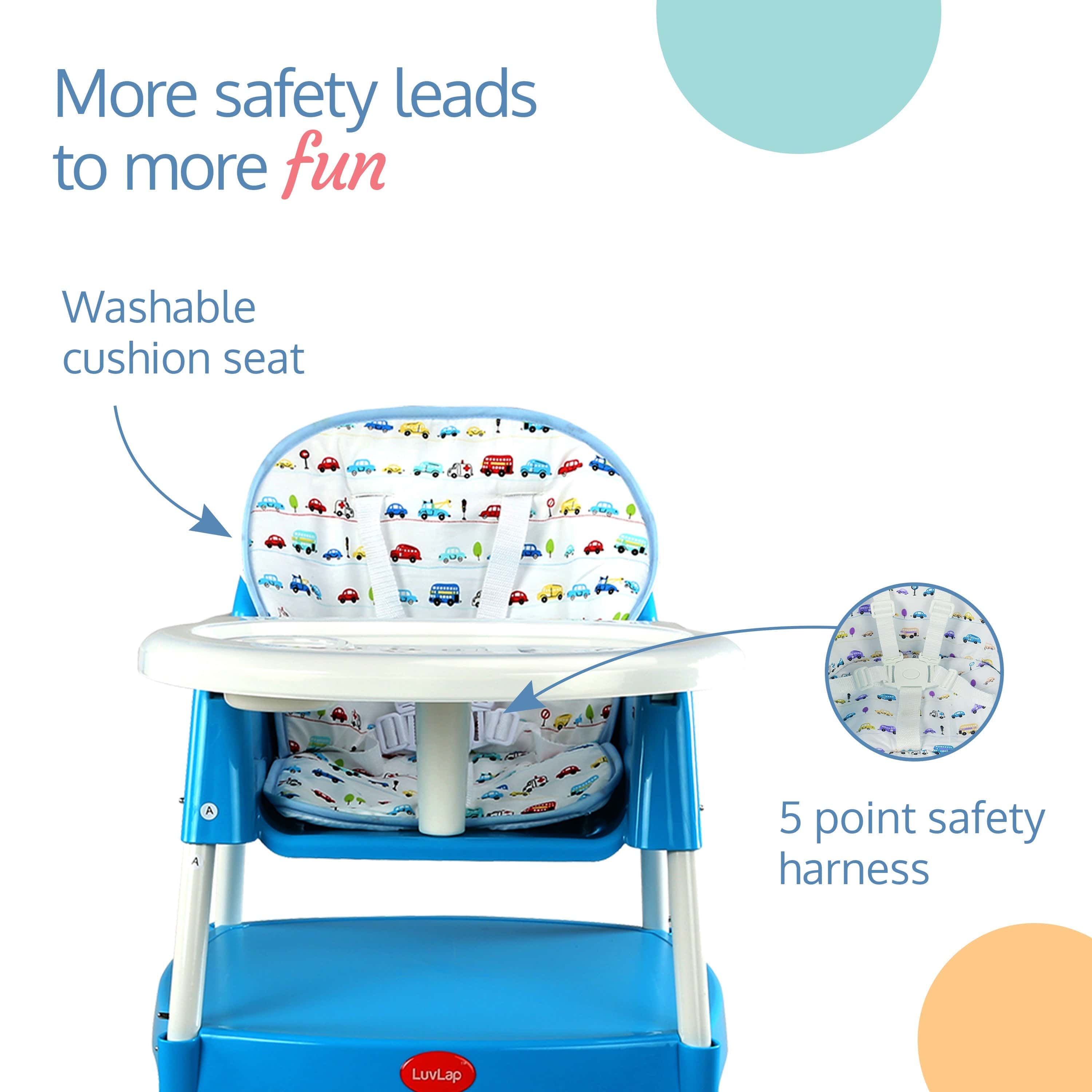 luvlap 3-In-1 Baby High Chair, Blue
