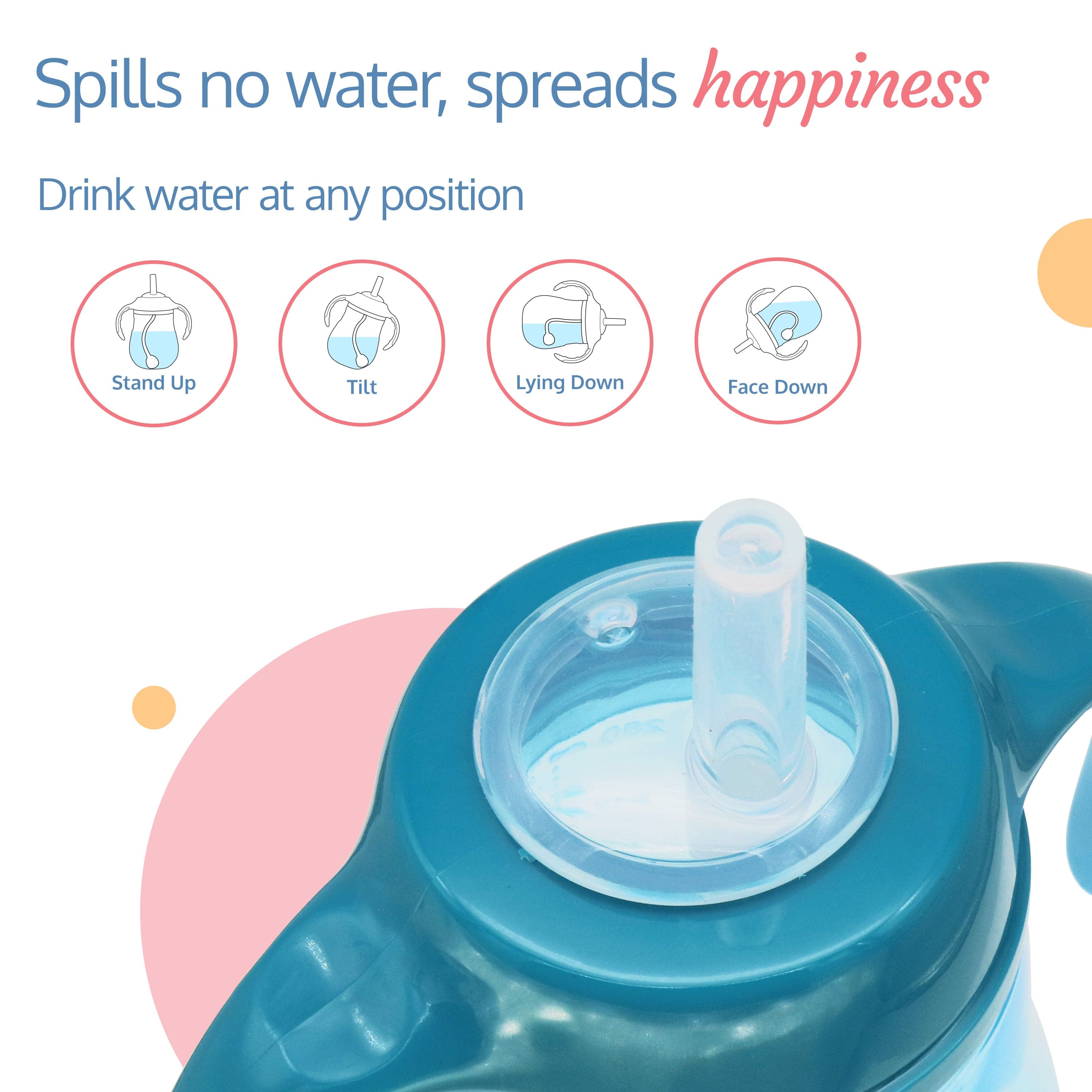 LuvLap Little Dolphin Straw Sipper, 280Ml