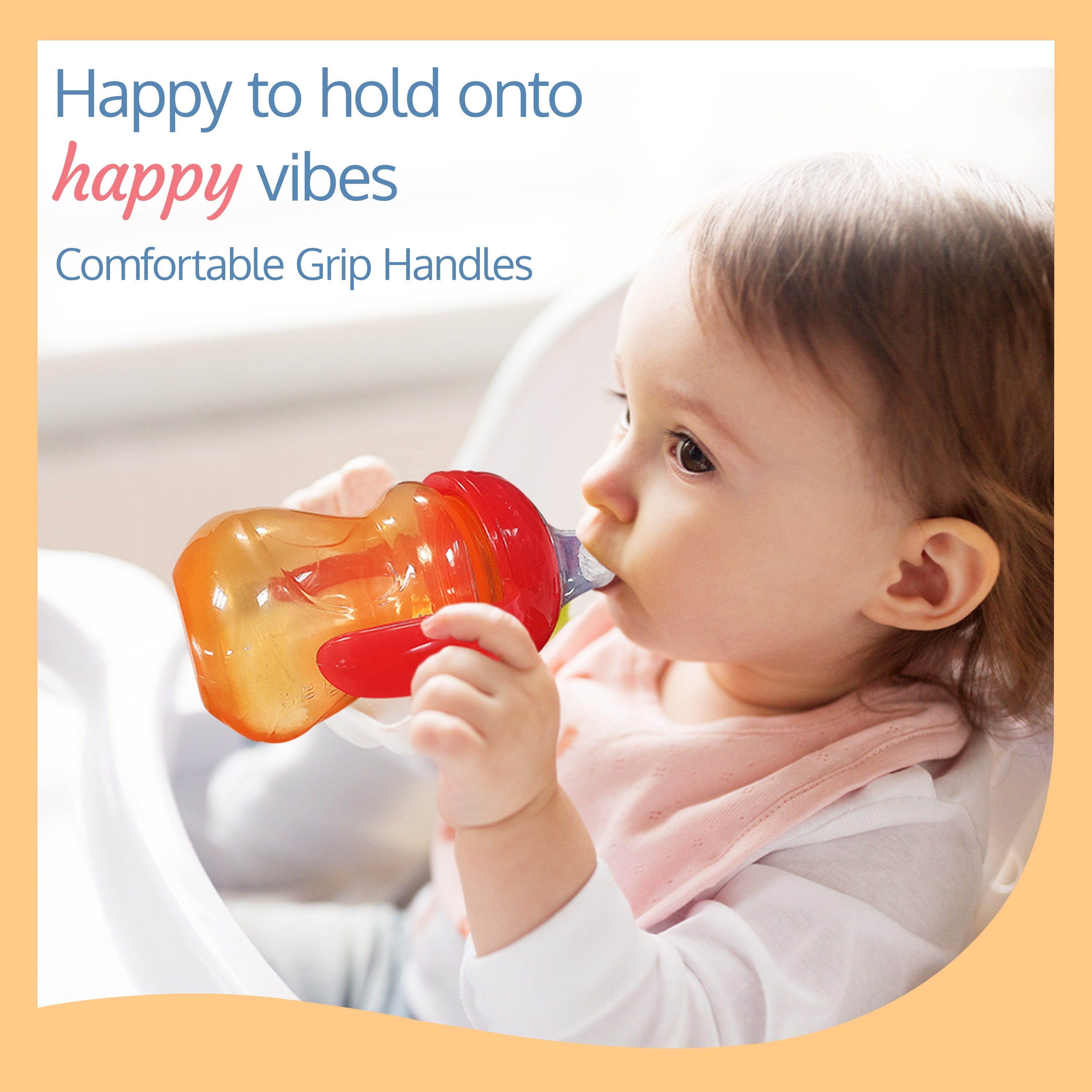 LuvLap Moby Little Spout Sippy Cup, 240Ml, Orange