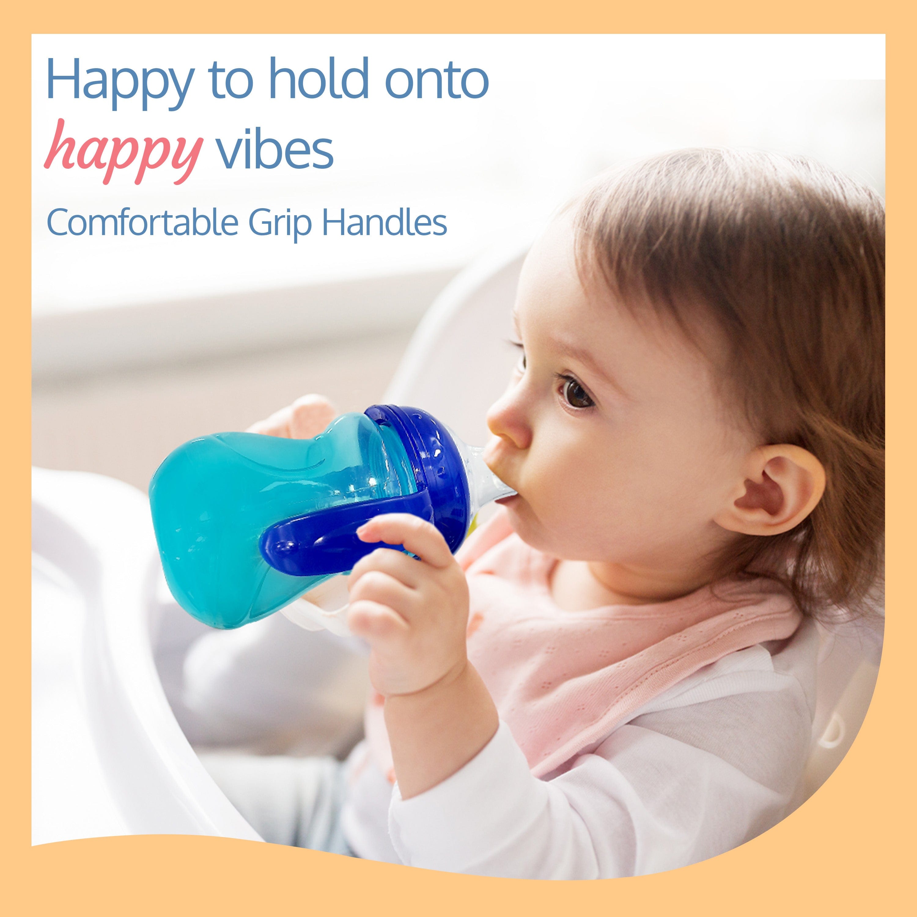 LuvLap Moby Little Spout Sippy Cup, 240Ml, Blue