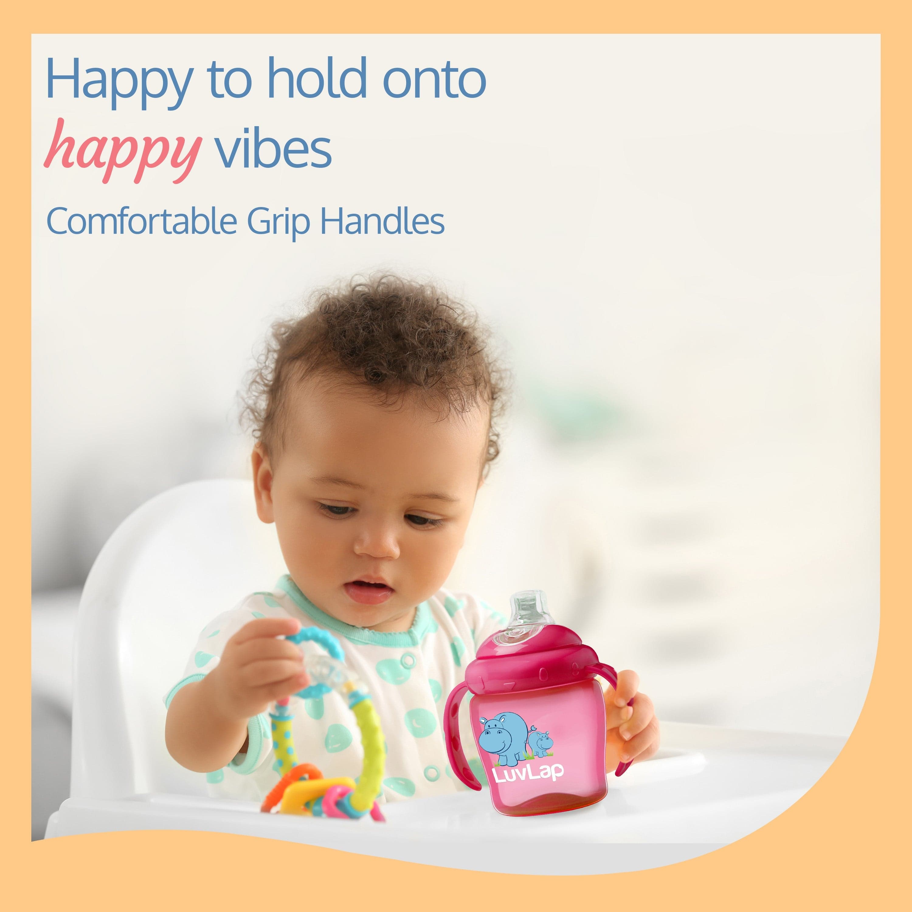 LuvLap Hippo Spout Sipper for Infant/Toddler, 225ml (Pink)