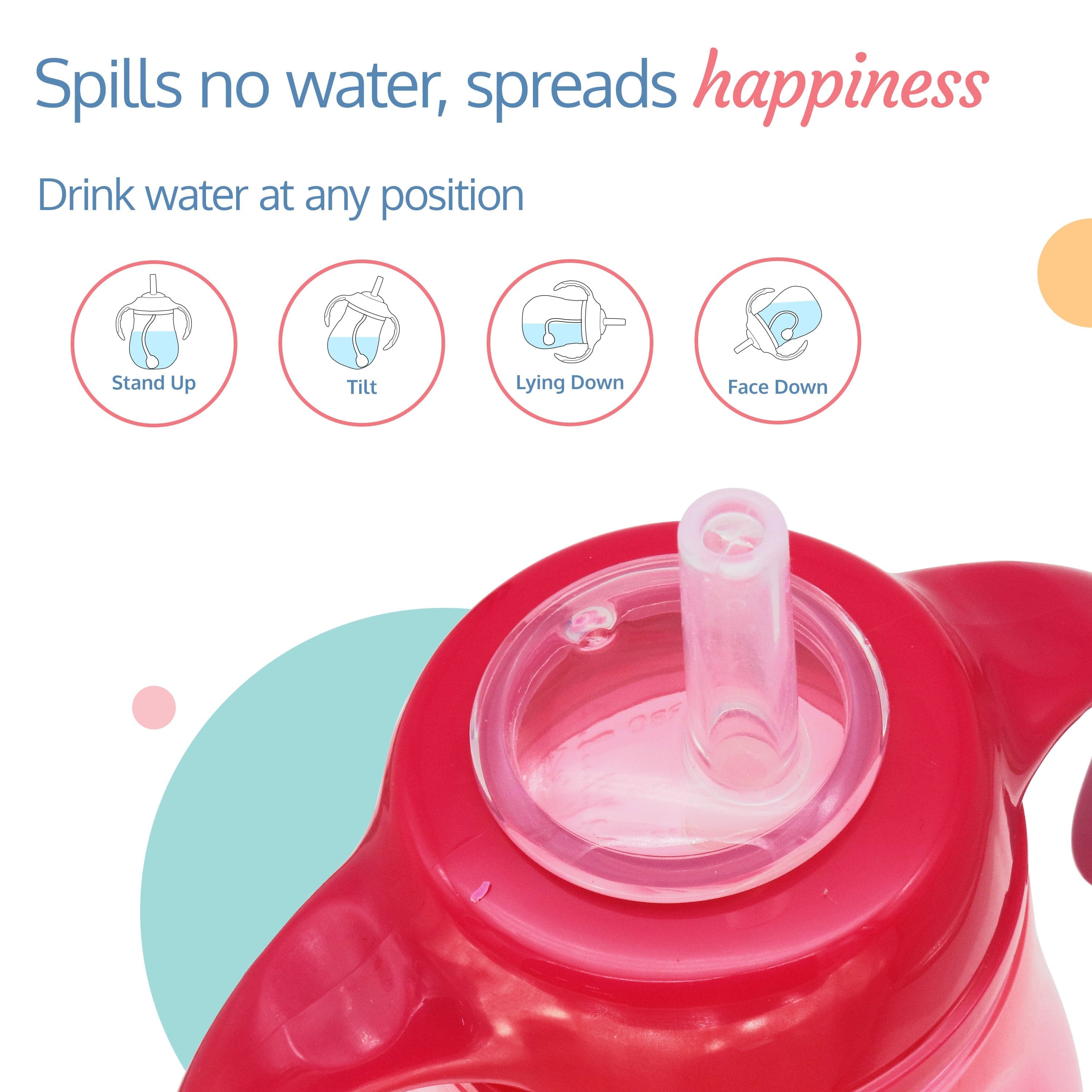 LuvLap Wise Owl Straw Sipper, 280Ml