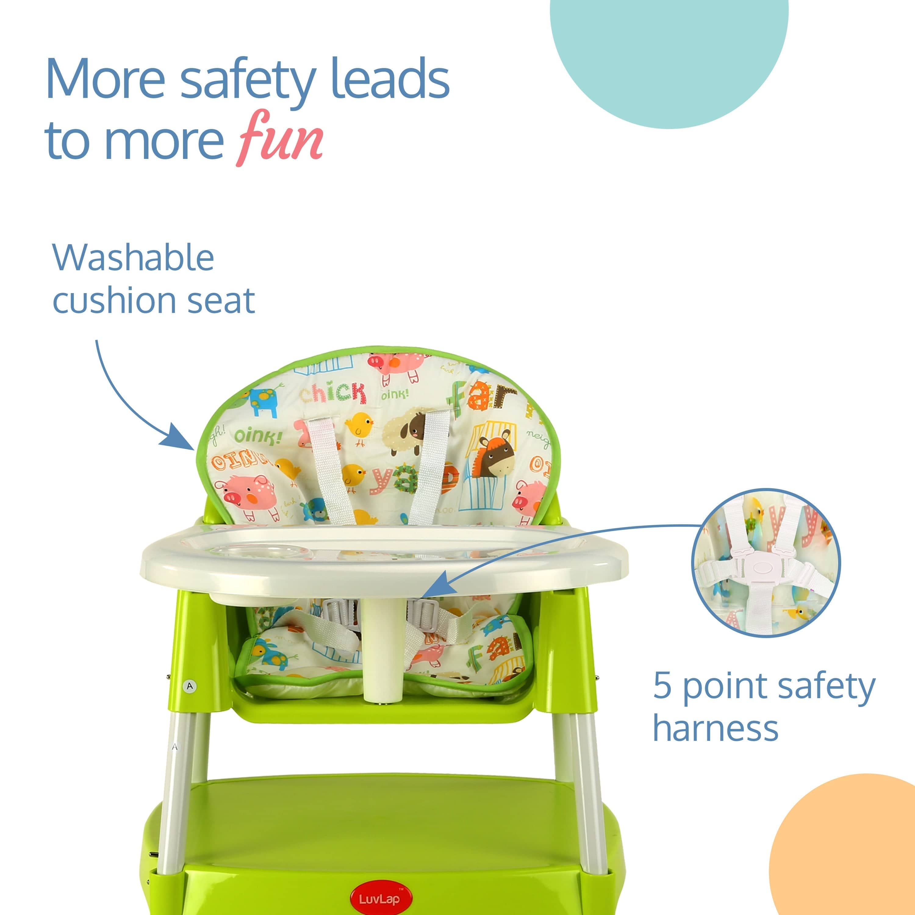 luvlap 3-In-1 Baby High Chair, Green