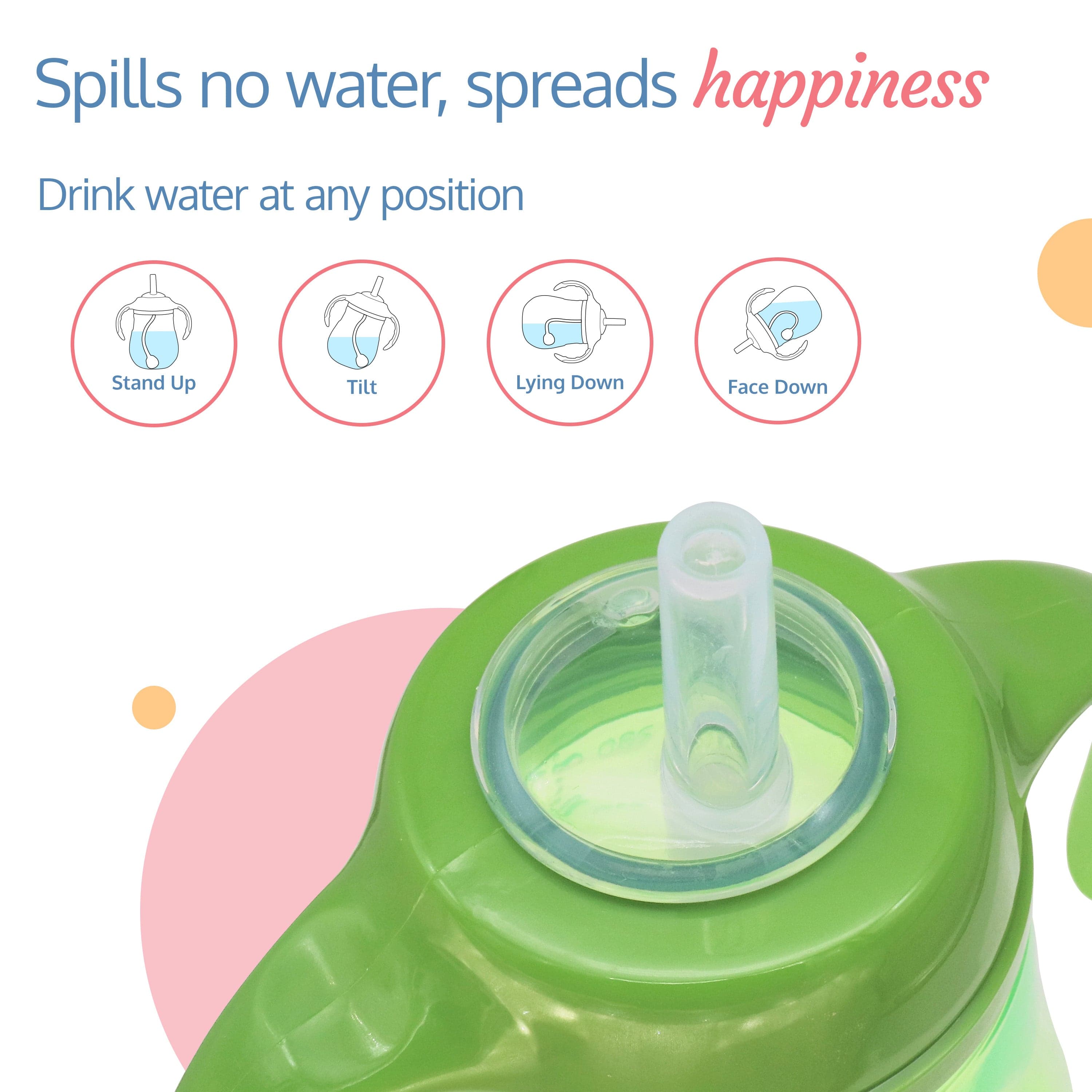 LuvLap Clever Frog Straw Sipper, 280Ml