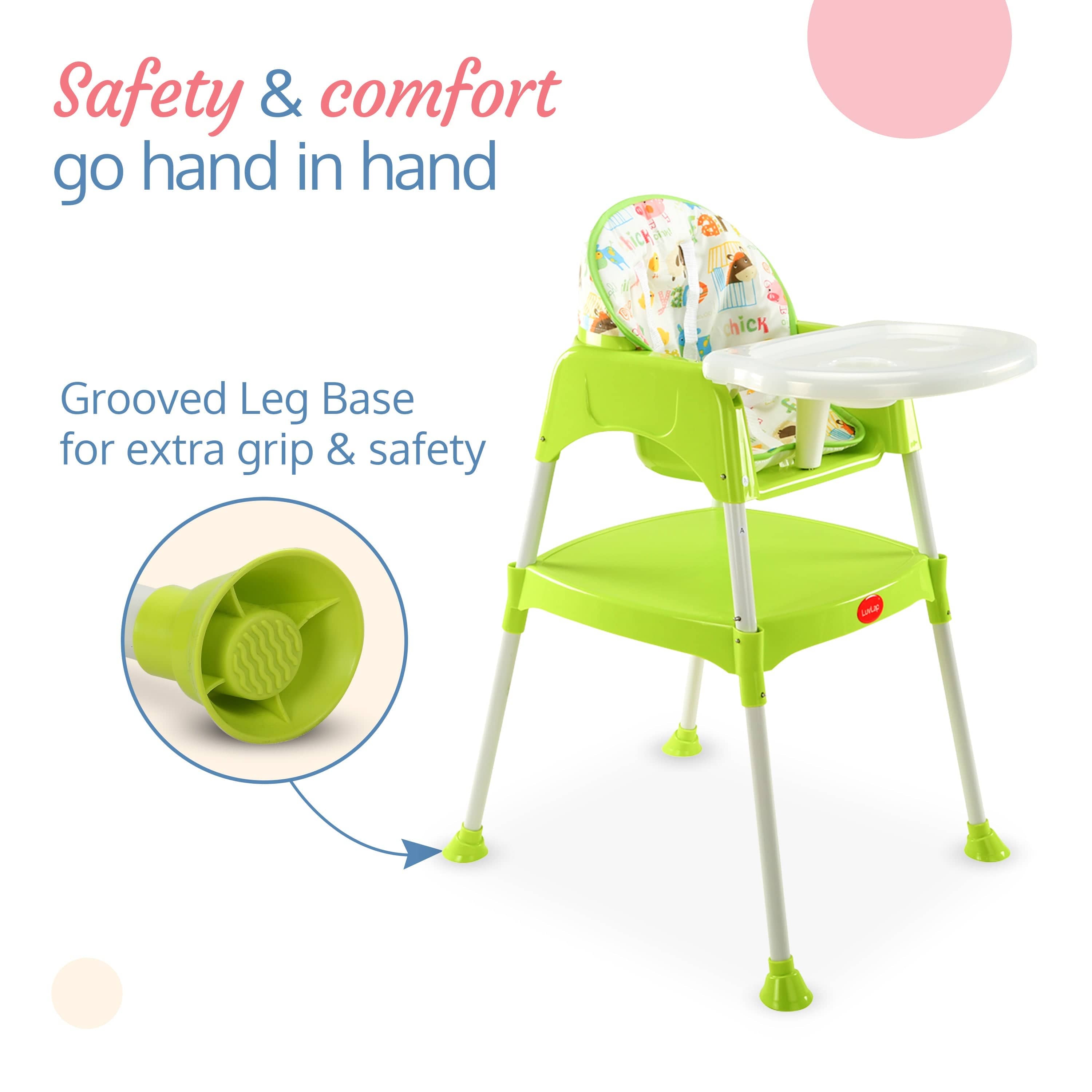 luvlap 3-In-1 Baby High Chair, Green