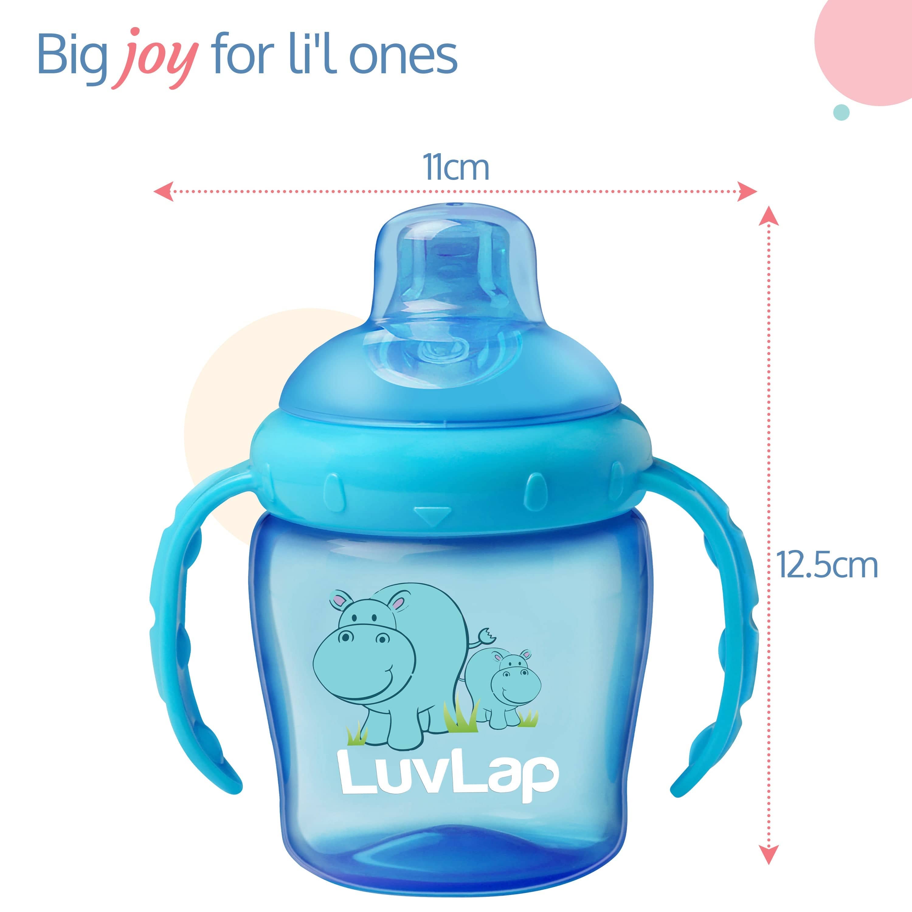 LuvLap Hippo Spout Sipper for Infant/Toddler, 225ml (Blue)