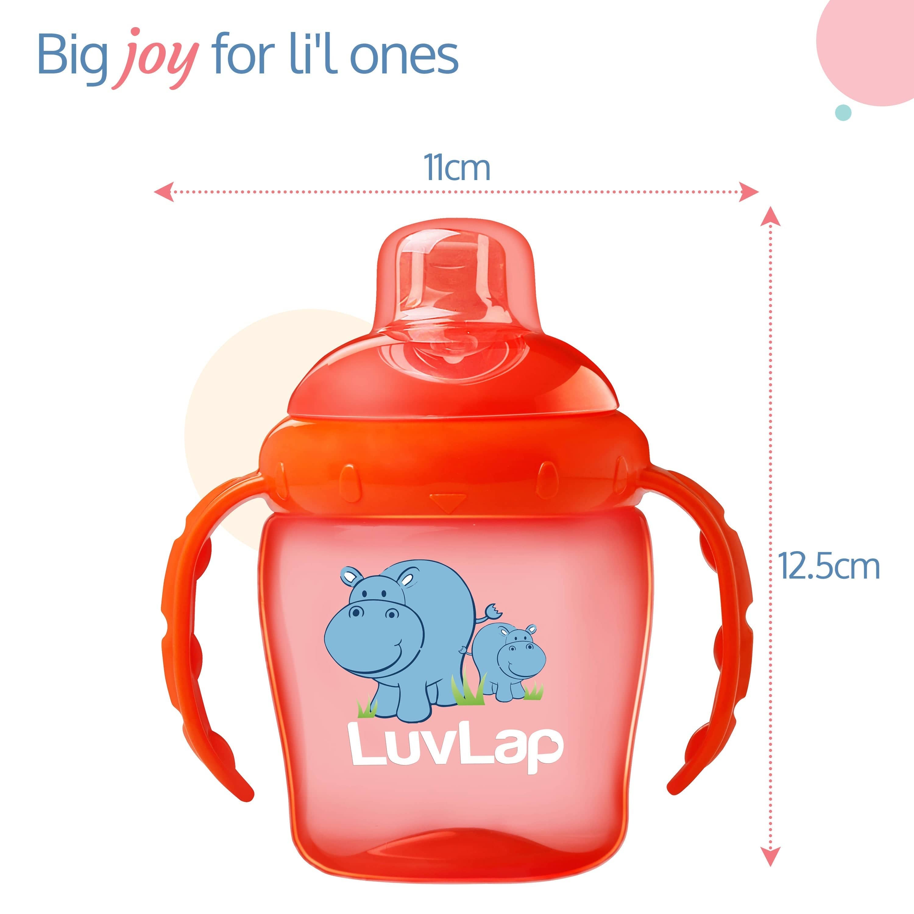 LuvLap Hippo Spout Cup, 225Ml, Orange