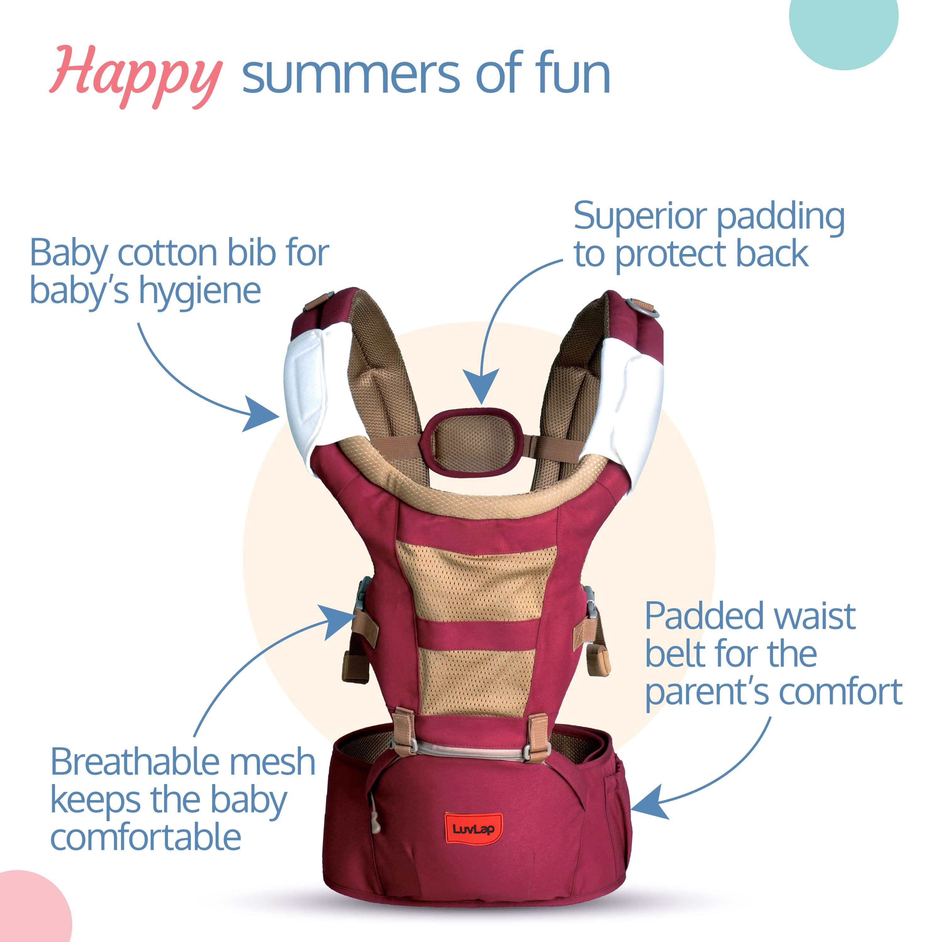 LuvLap Royal Hip Seat Baby Carrier, Purple