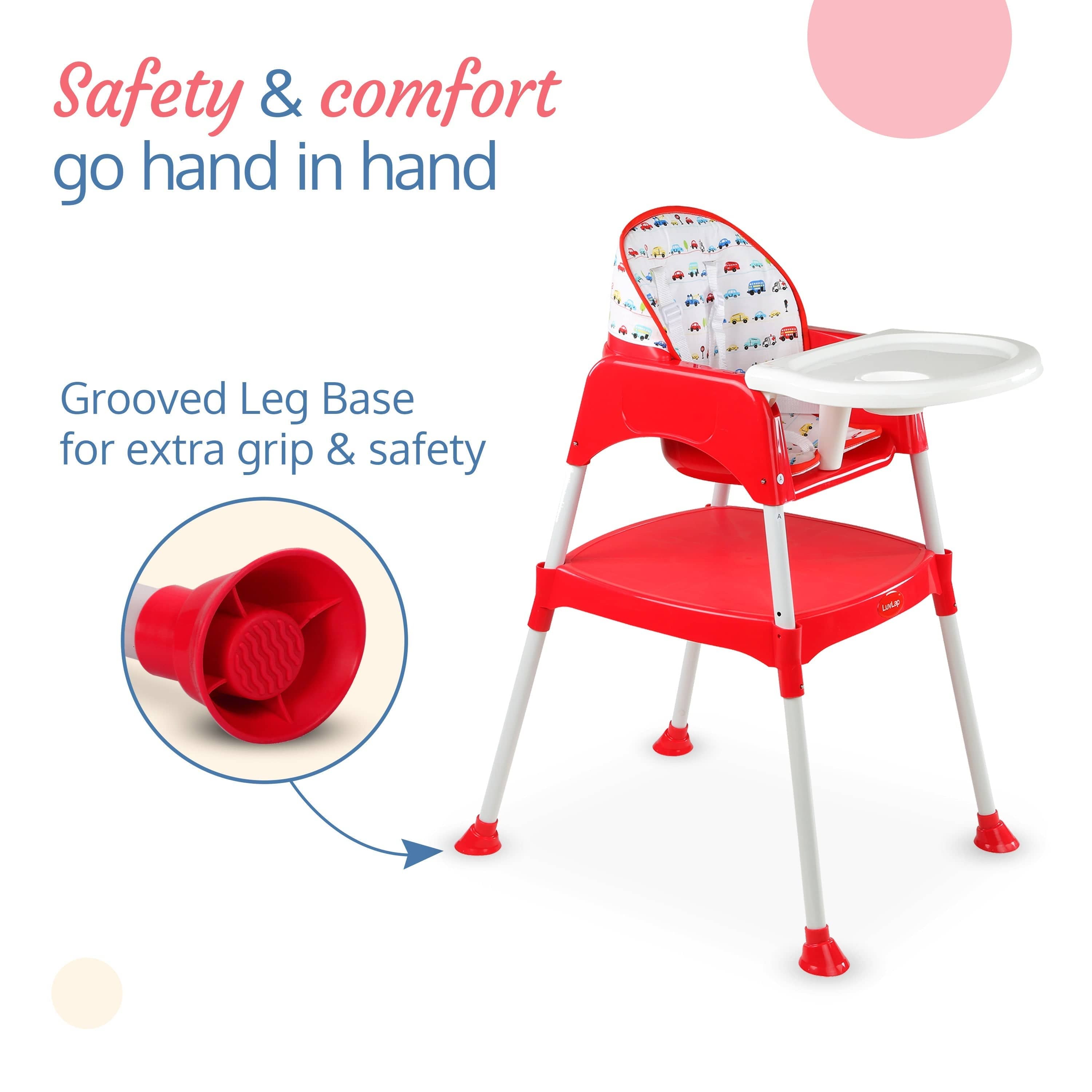 luvlap 3-In-1 Baby High Chair, Red