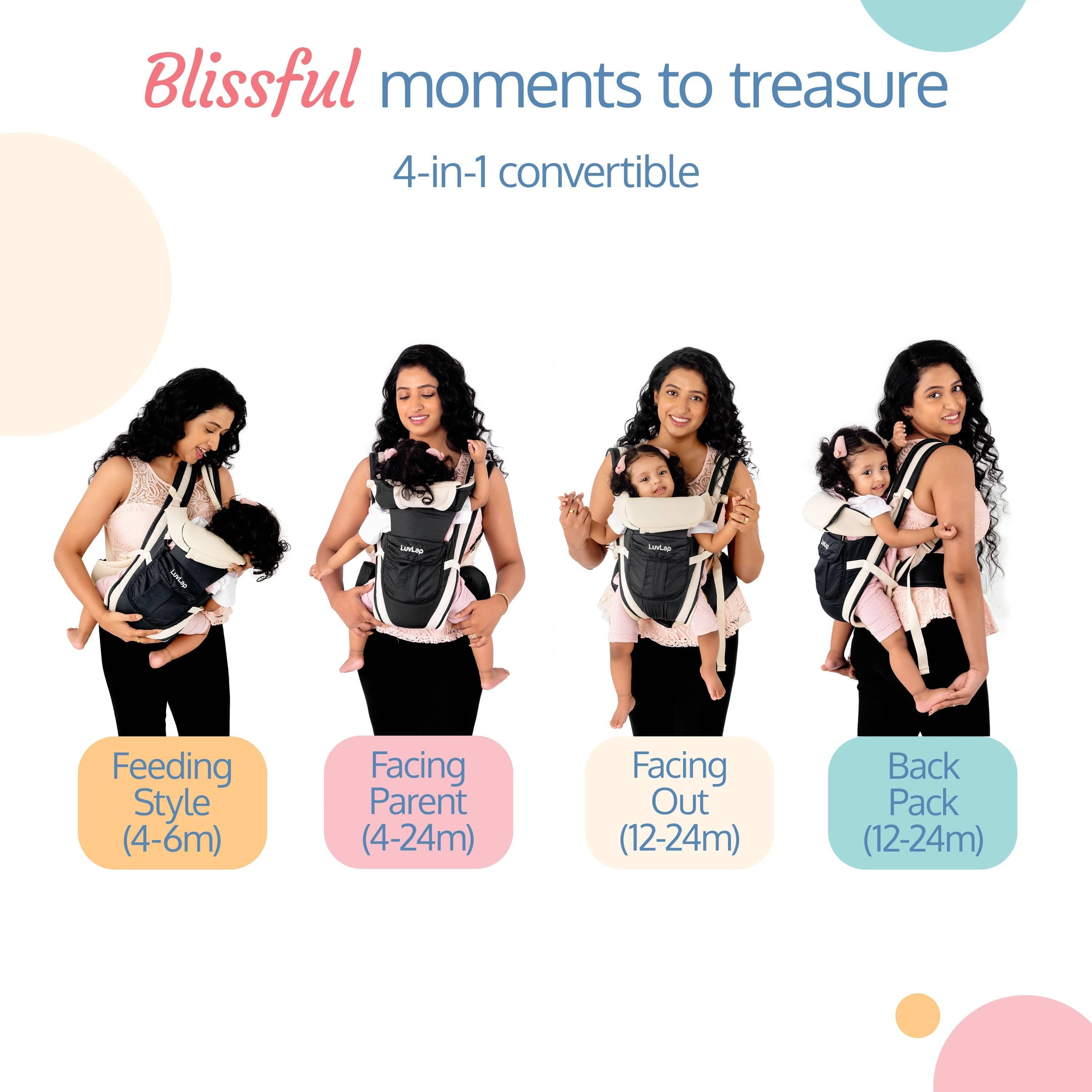 LuvLap Elegant Baby Carrier, Black