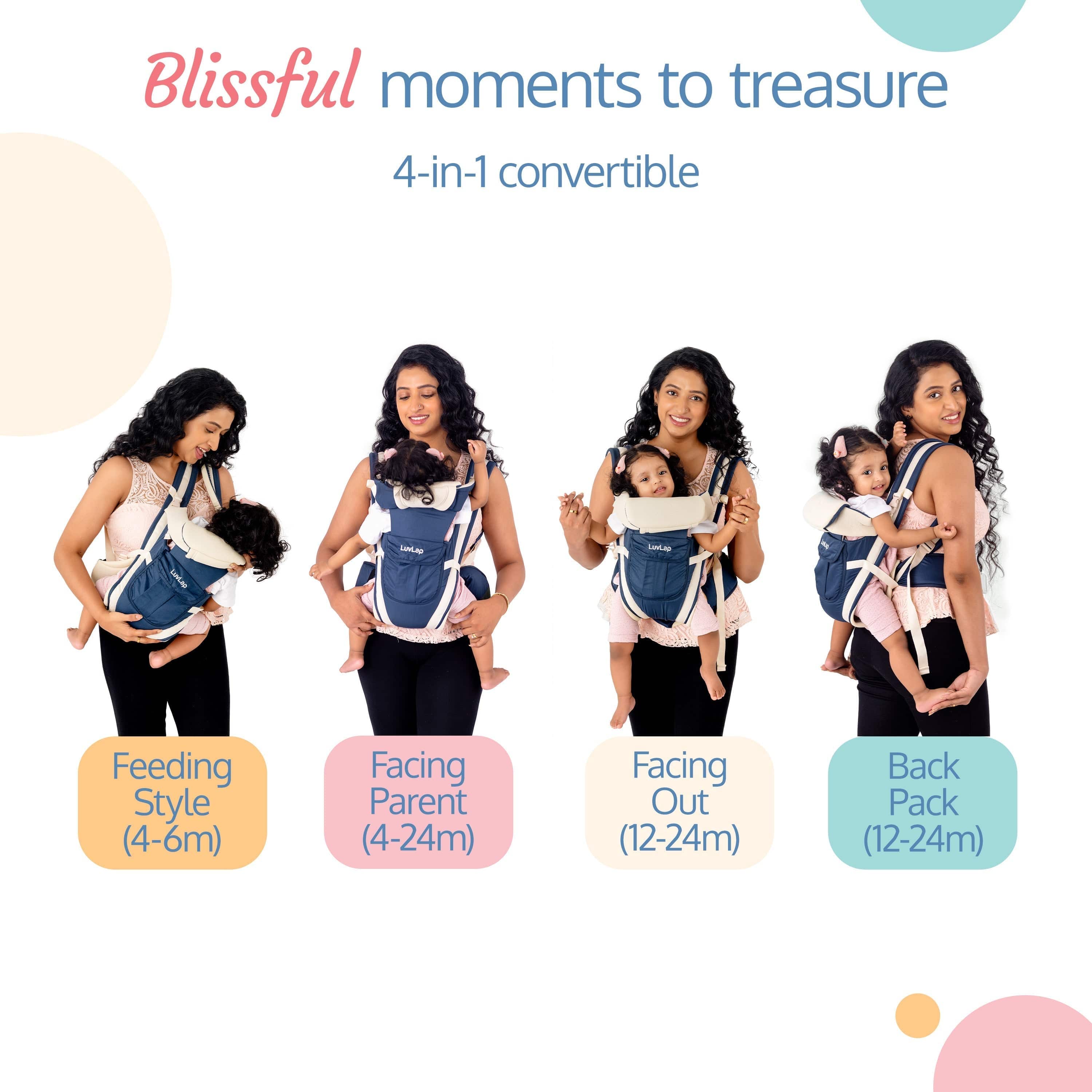 LuvLap Elegant Baby Carrier, Dark Blue