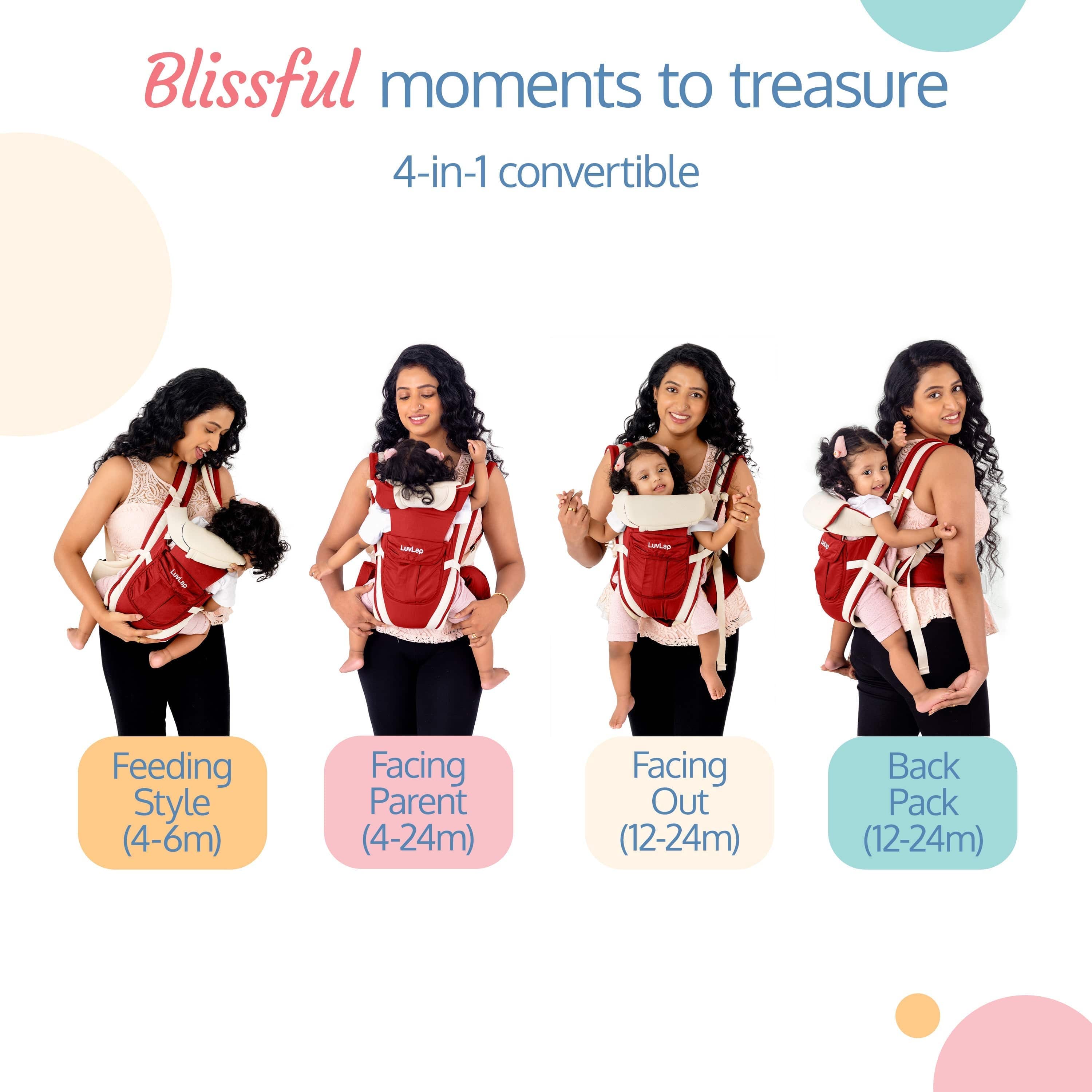 LuvLap Elegant Baby Carrier, Red