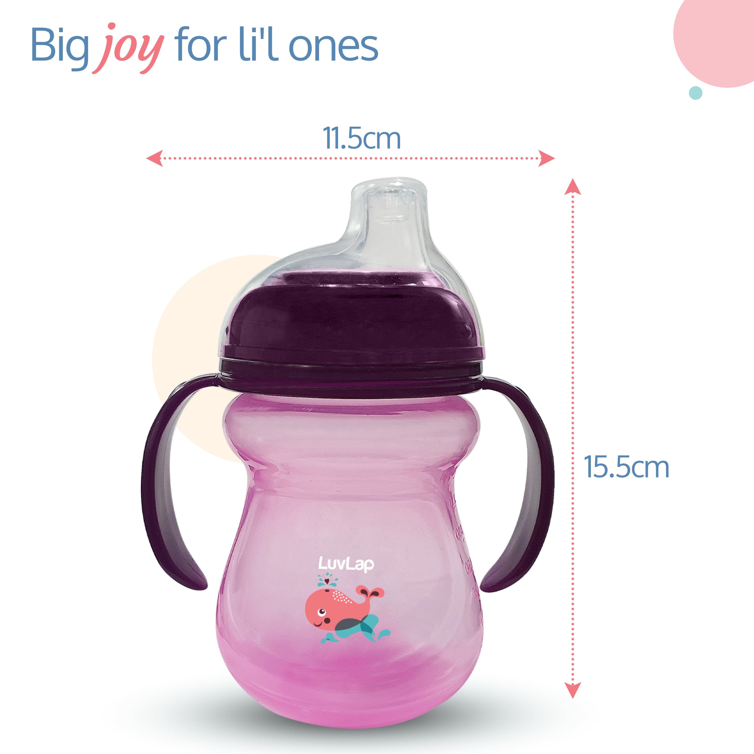 LuvLap Moby Little Spout Sippy Cup, 240Ml, Purple