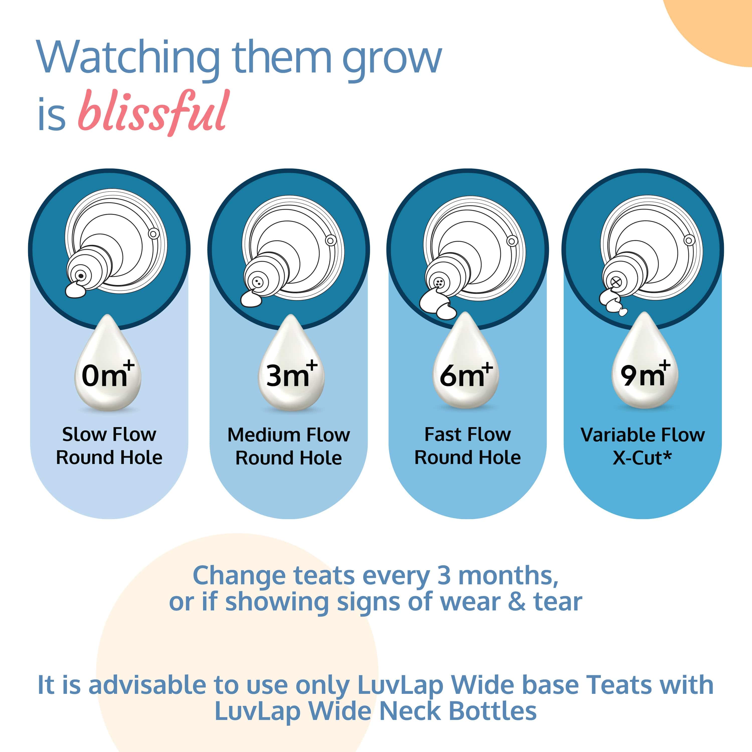 LuvLap Anti-Colic Wide Neck Natura Flo Baby Feeding Bottle, 150ml (Pack of 2)