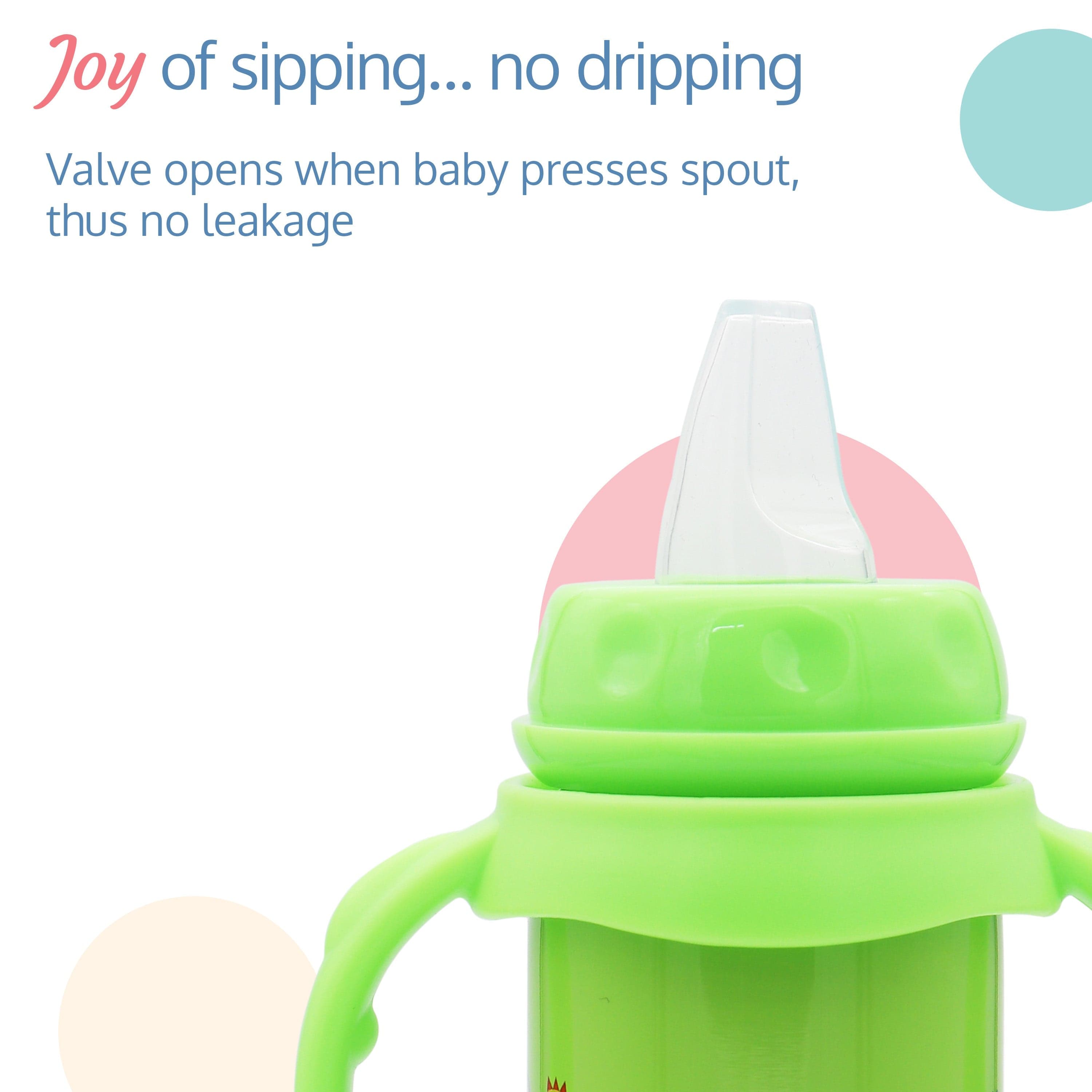 LuvLap 4 in 1 Slim Neck Steel Baby bottle cum Sipper, Green, 240 ml