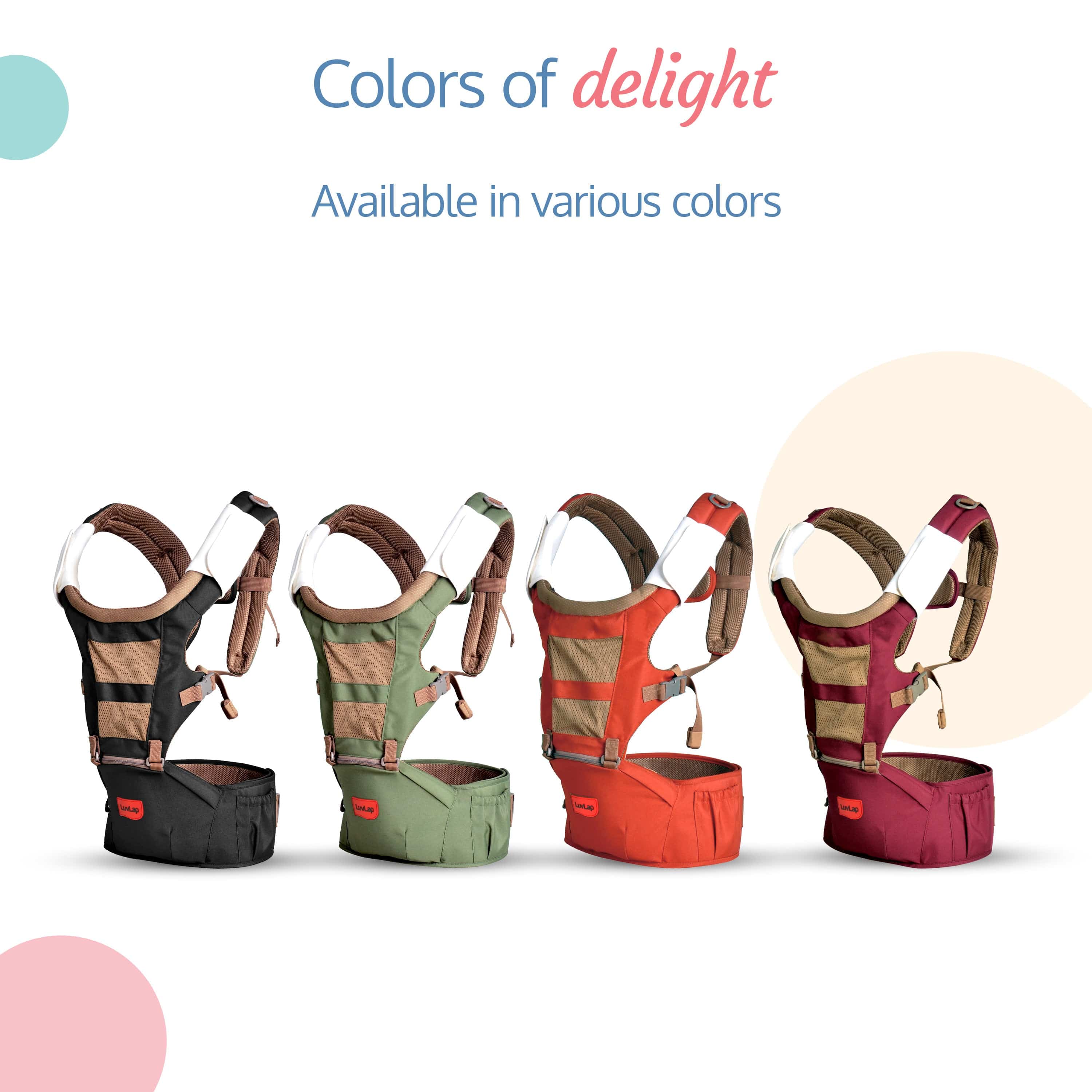 LuvLap Royal Hip Seat Baby Carrier, Black