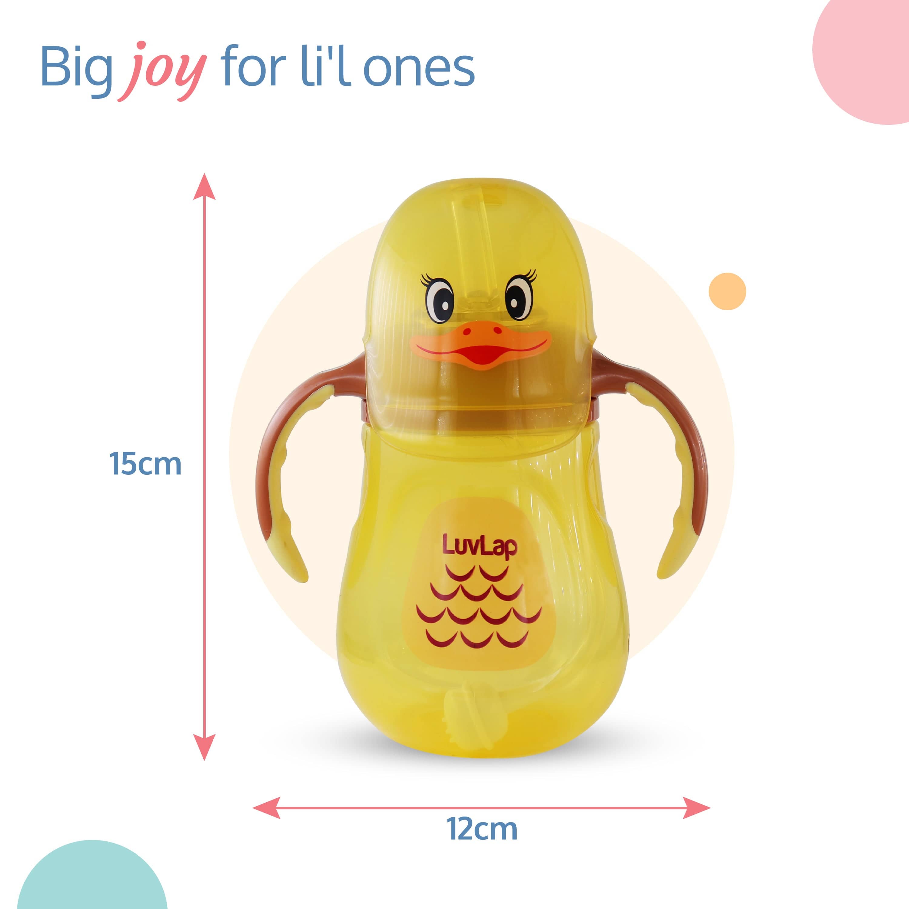 LuvLap Naughty Duck Straw Sipper, 280Ml