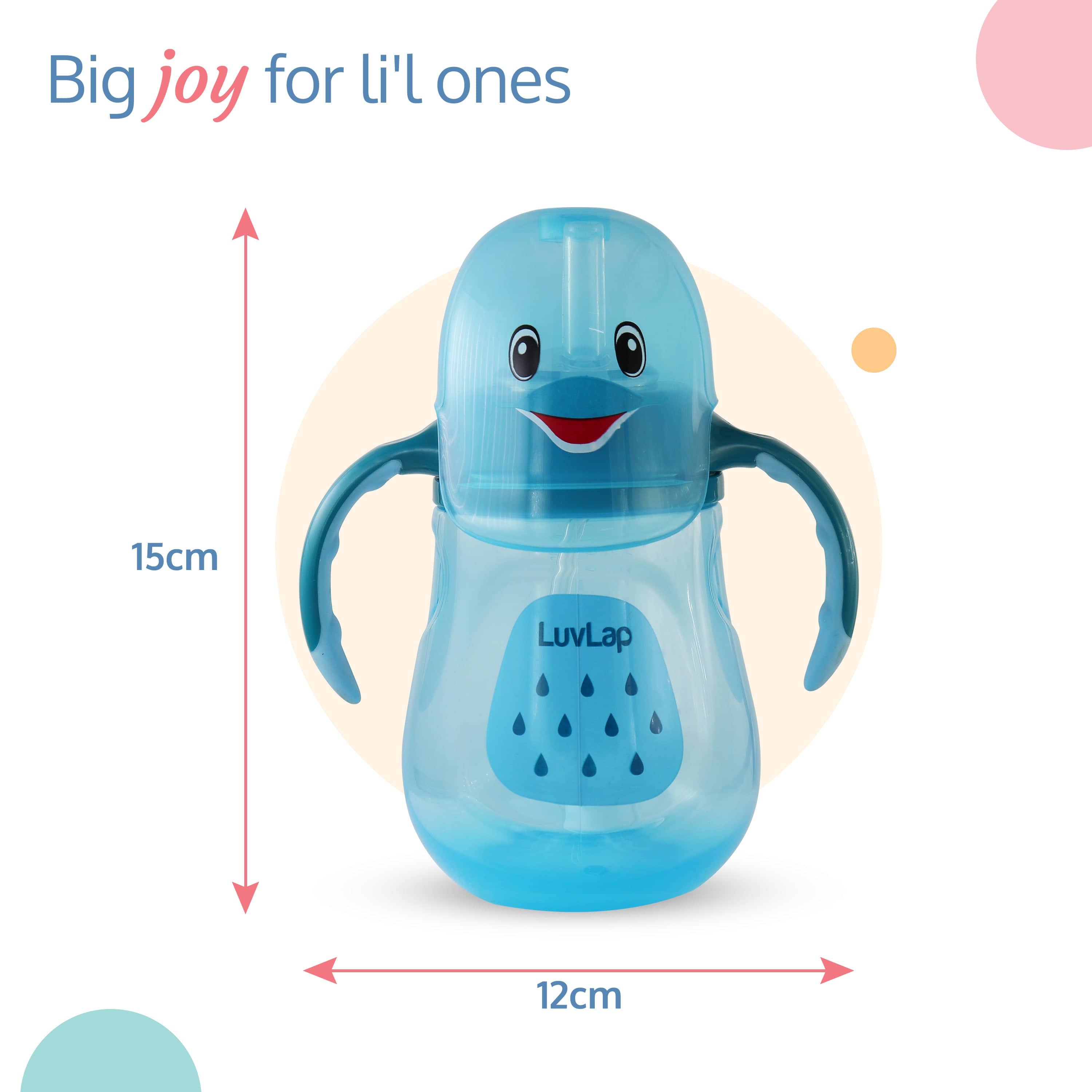 LuvLap Little Dolphin Straw Sipper, 280Ml