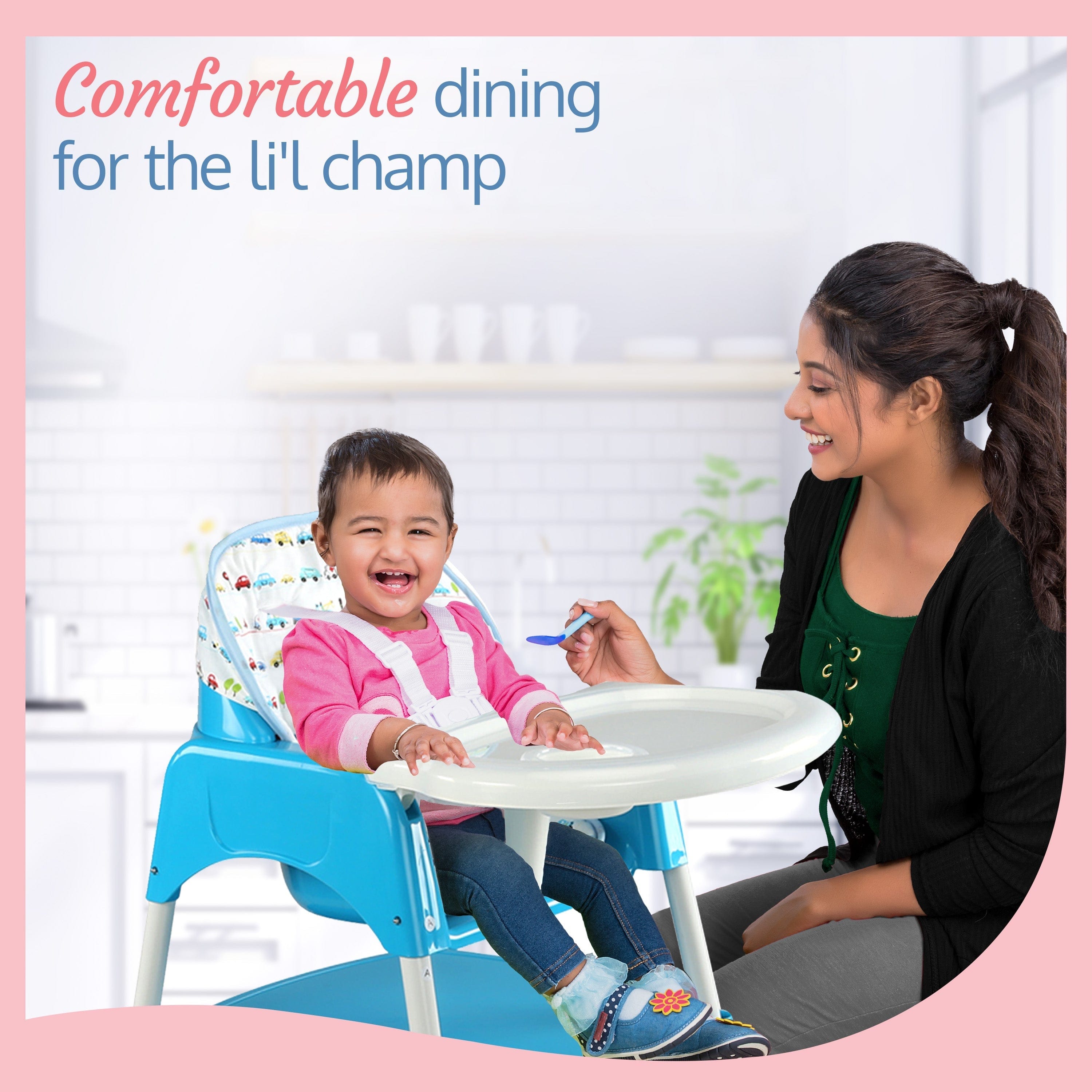 luvlap 3-In-1 Baby High Chair, Blue
