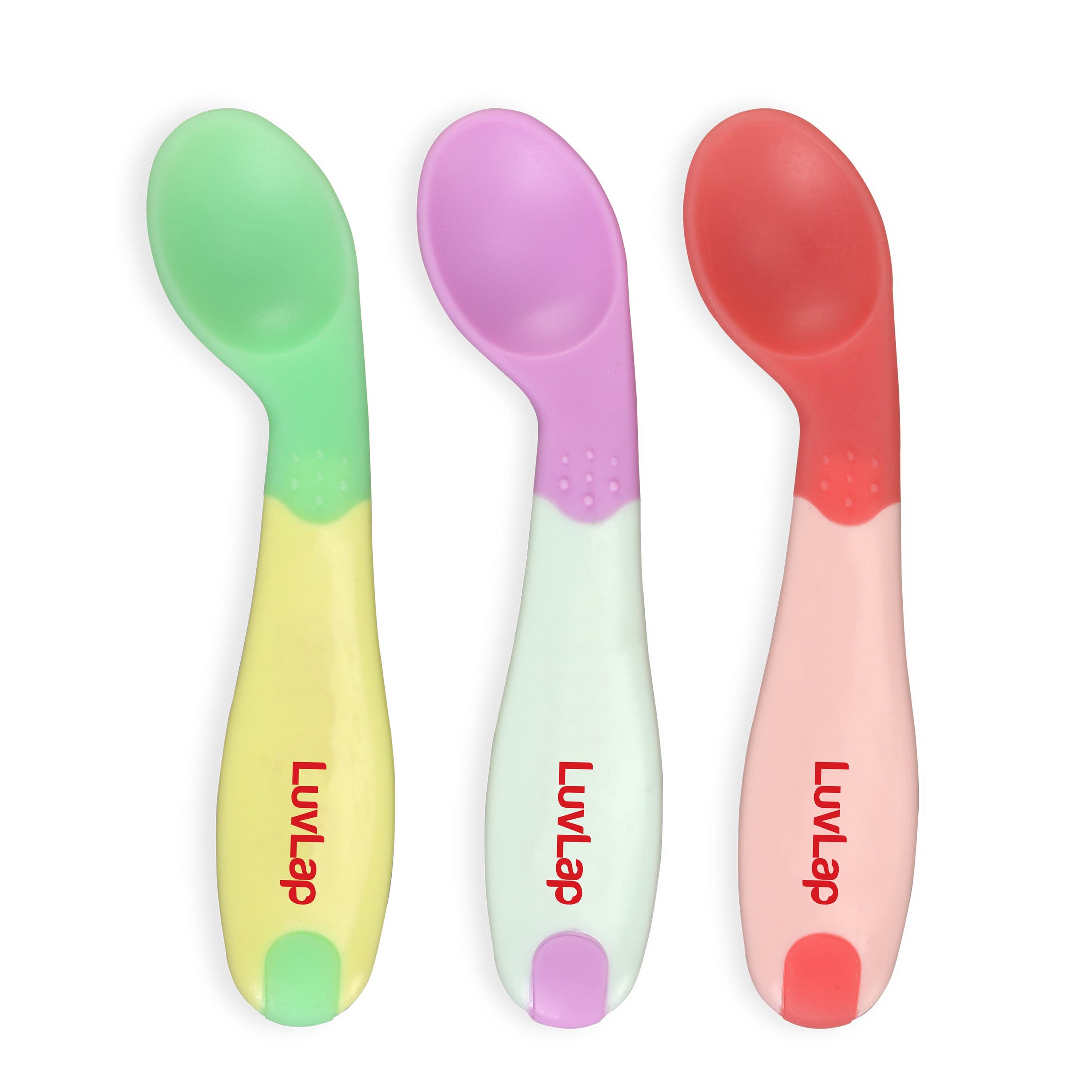 LuvLap Heat Sensing Baby Spoon, Set of 3, BPA Free, Baby Weaning Spoon for Kids 3 Months+ (Pink)