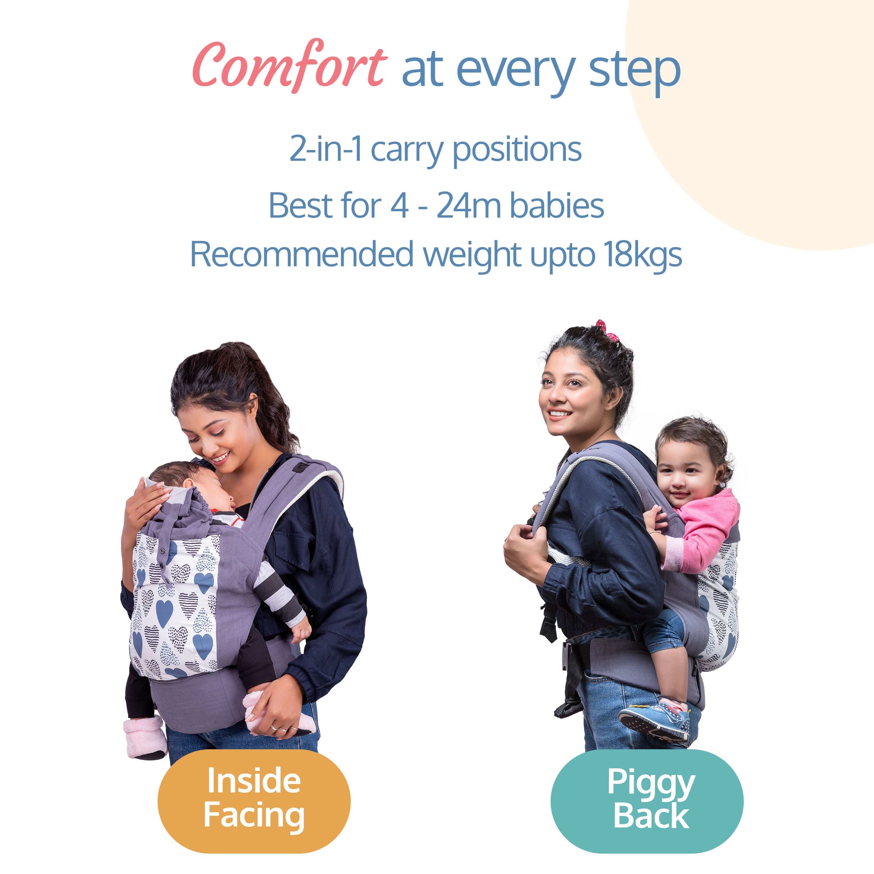LuvLap Adore Baby Carrier (Grey)
