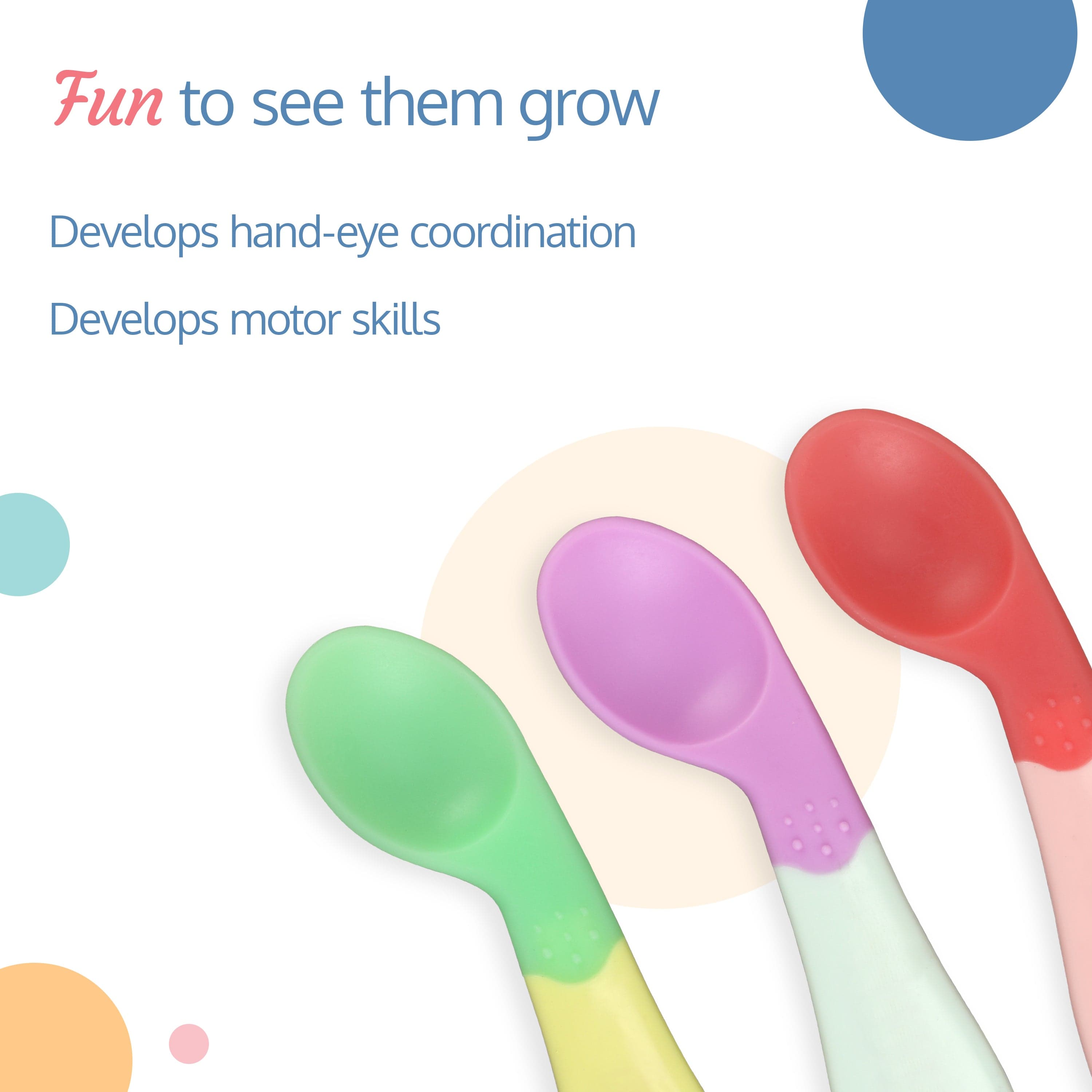 LuvLap Heat Sensing Baby Spoon, Set of 3, BPA Free, Baby Weaning Spoon for Kids 3 Months+ (Pink)