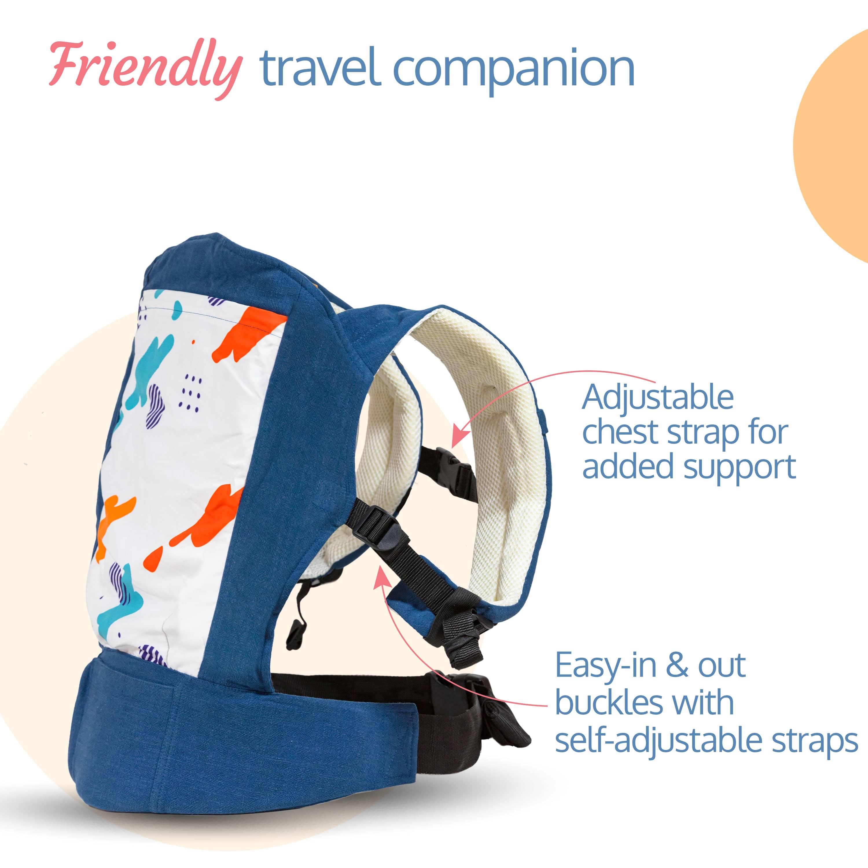 LuvLap Adore Baby Carrier With 2 Carry Positions (Blue)