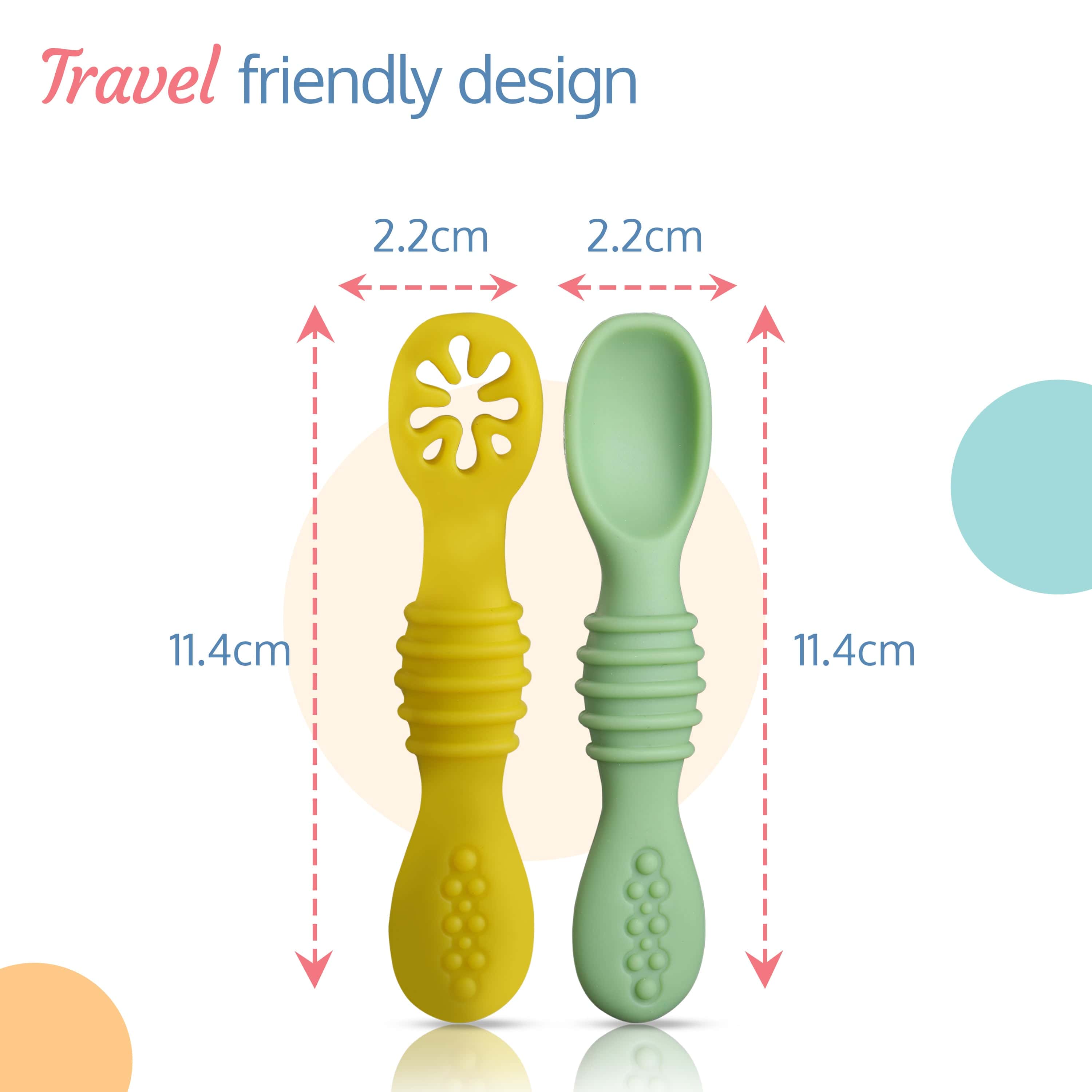 LuvLap Baby - Led Weaning Silicone Spoons, Set Of 2