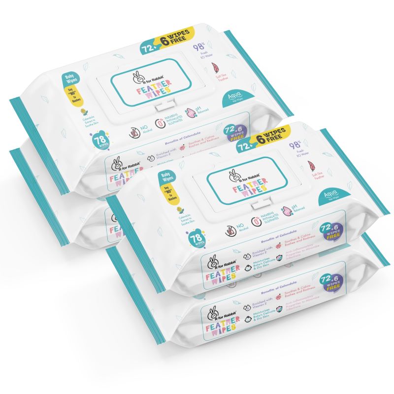 Feather Aqua Wipes - With Calendula Extract