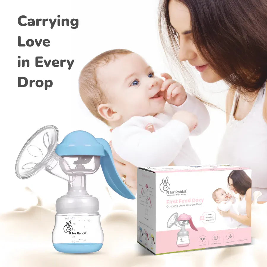 R for Rabbit First Feed Cozy Manual Feeding Breast Pump With 2 Suction Level Adjustment