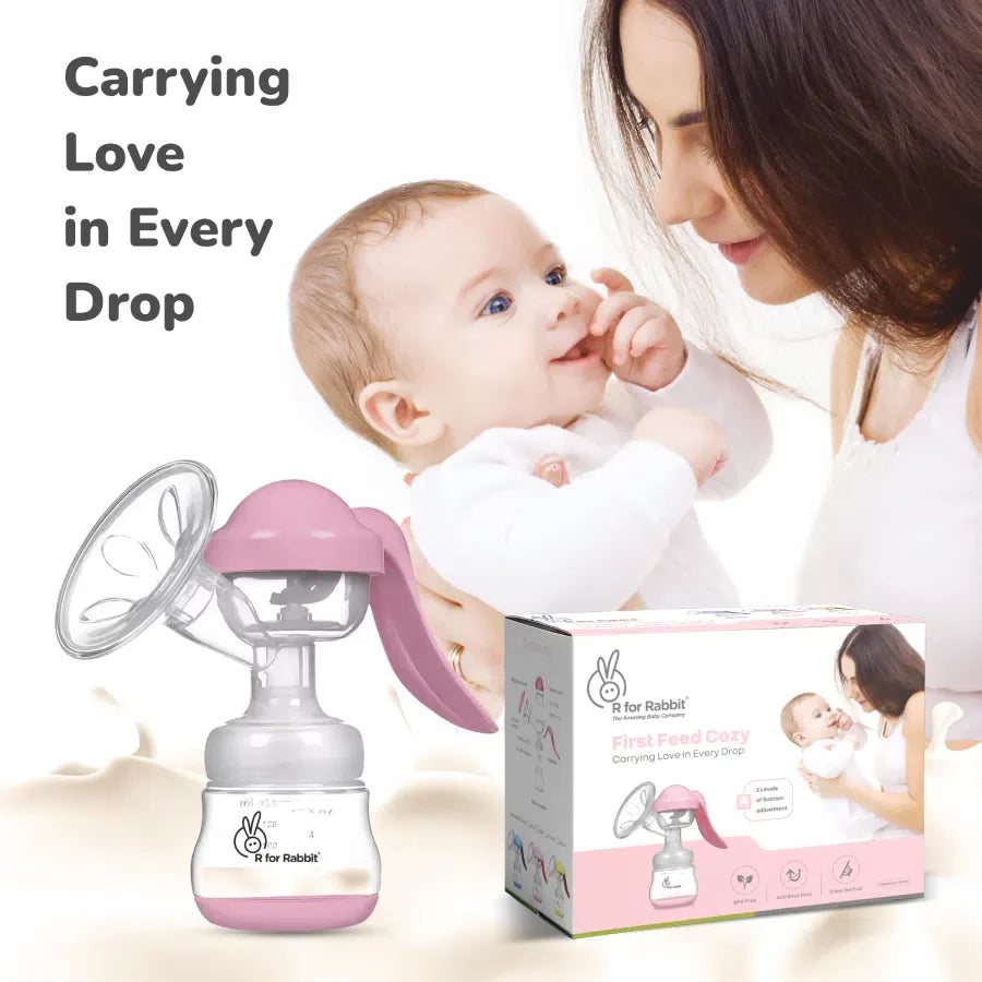 R for Rabbit First Feed Cozy Manual Feeding Breast Pump With 2 Suction Level Adjustment