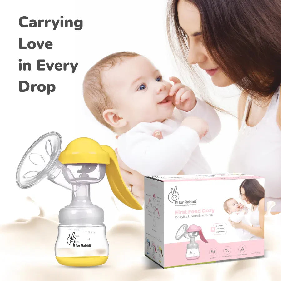 R for Rabbit First Feed Cozy Manual Feeding Breast Pump With 2 Suction Level Adjustment