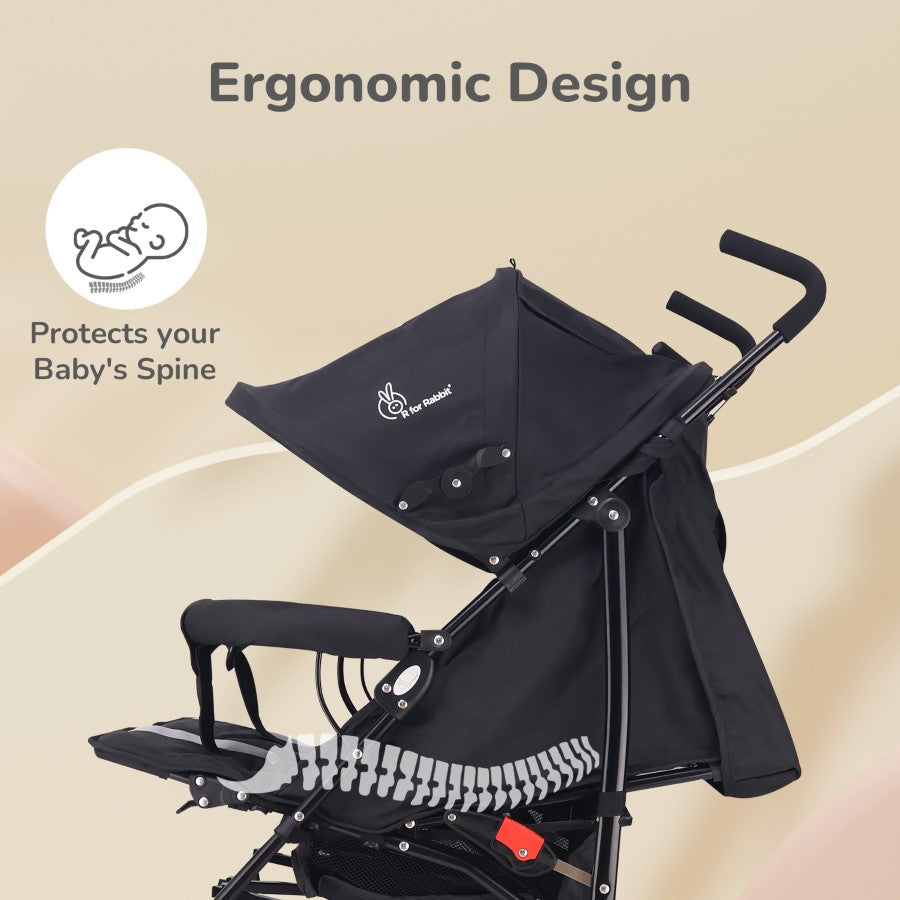 Ginny and Johnny Stroller - Compact Fold, Dual Basket, Multi-Position Recline Seat, Rear Brake