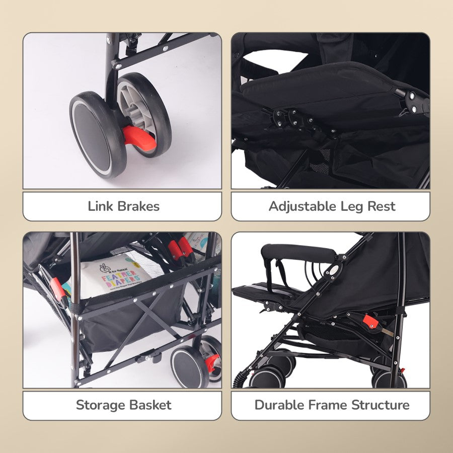 Ginny and Johnny Baby Stroller With Personalized Name Plate