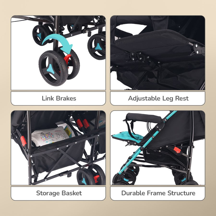 Ginny and Johnny Baby Stroller With Personalized Name Plate