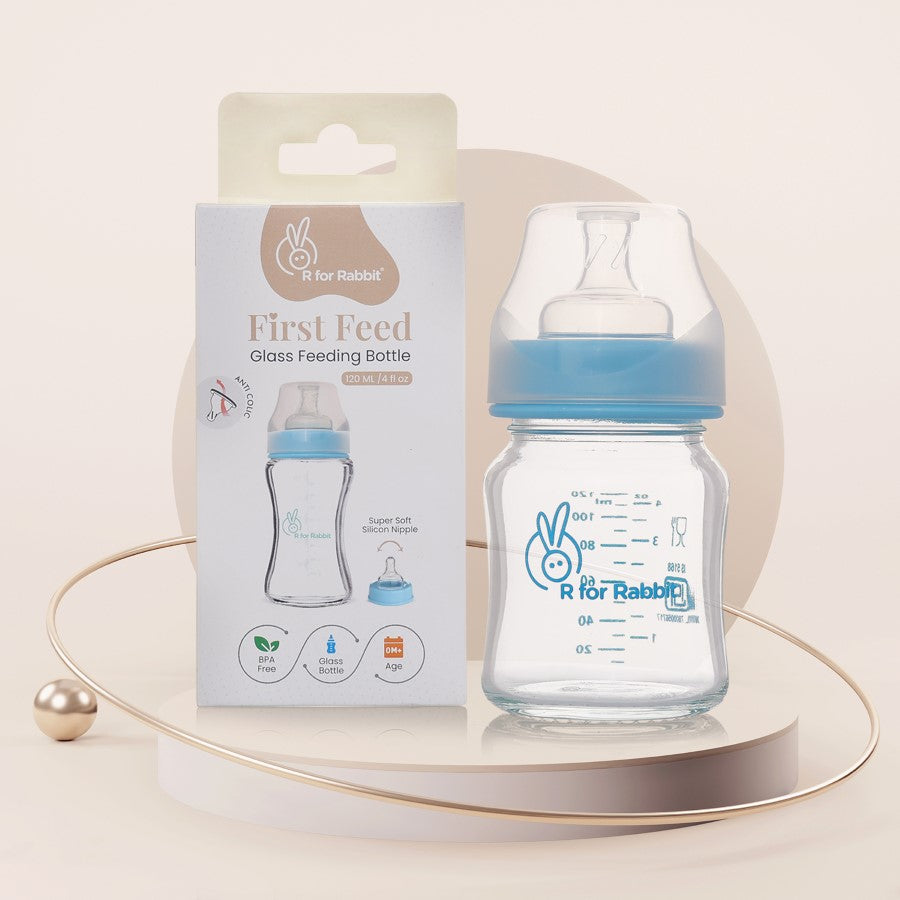 R for Rabbit Glass Feeding Bottle 120 ml