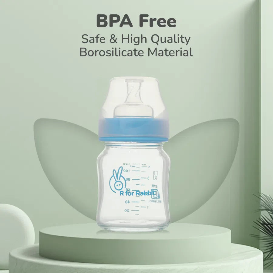 R for Rabbit Glass Feeding Bottle 120 ml