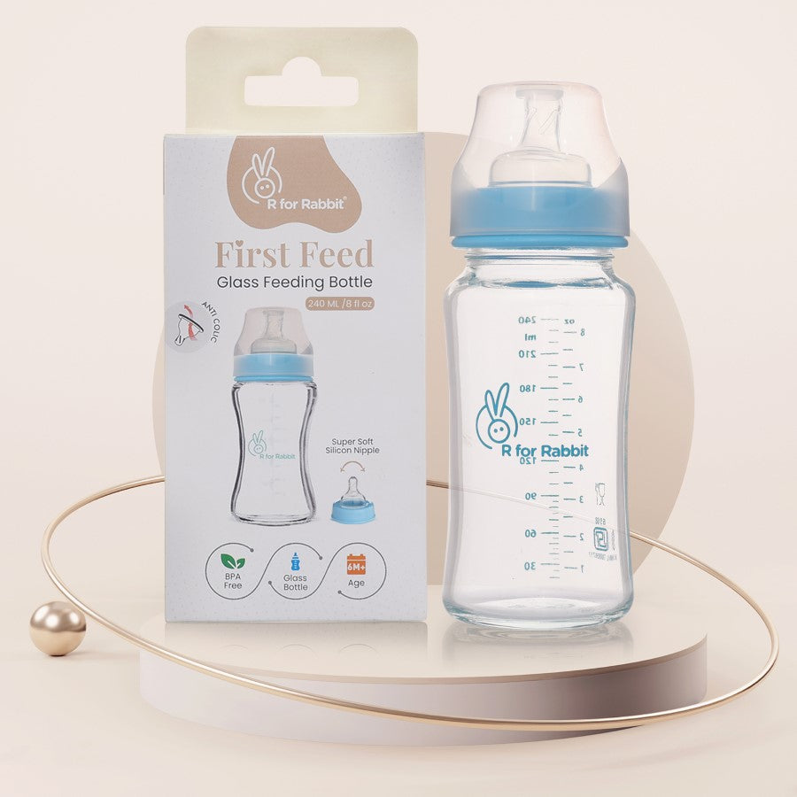 R for Rabbit Glass Feeding Bottle 240 ml