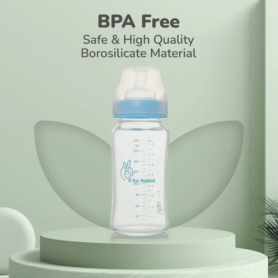 R for Rabbit Glass Feeding Bottle 240 ml