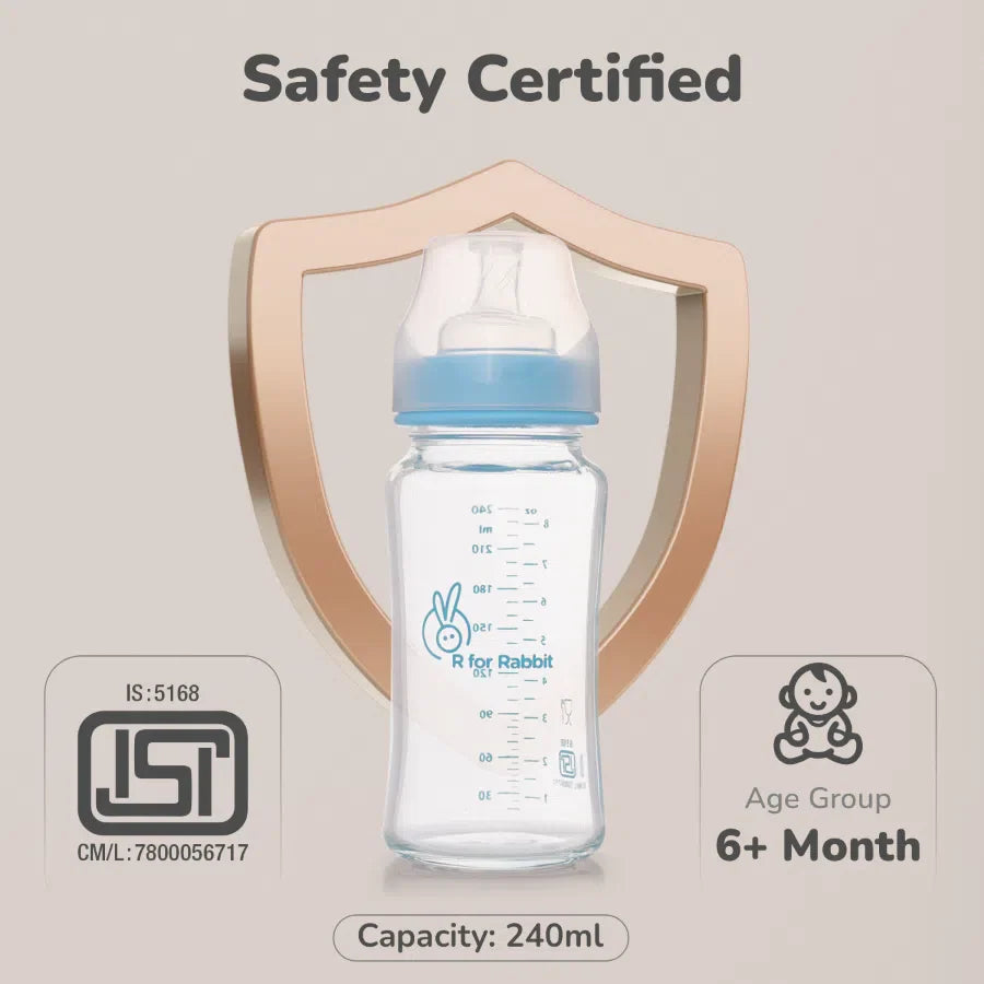R for Rabbit Glass Feeding Bottle 240 ml