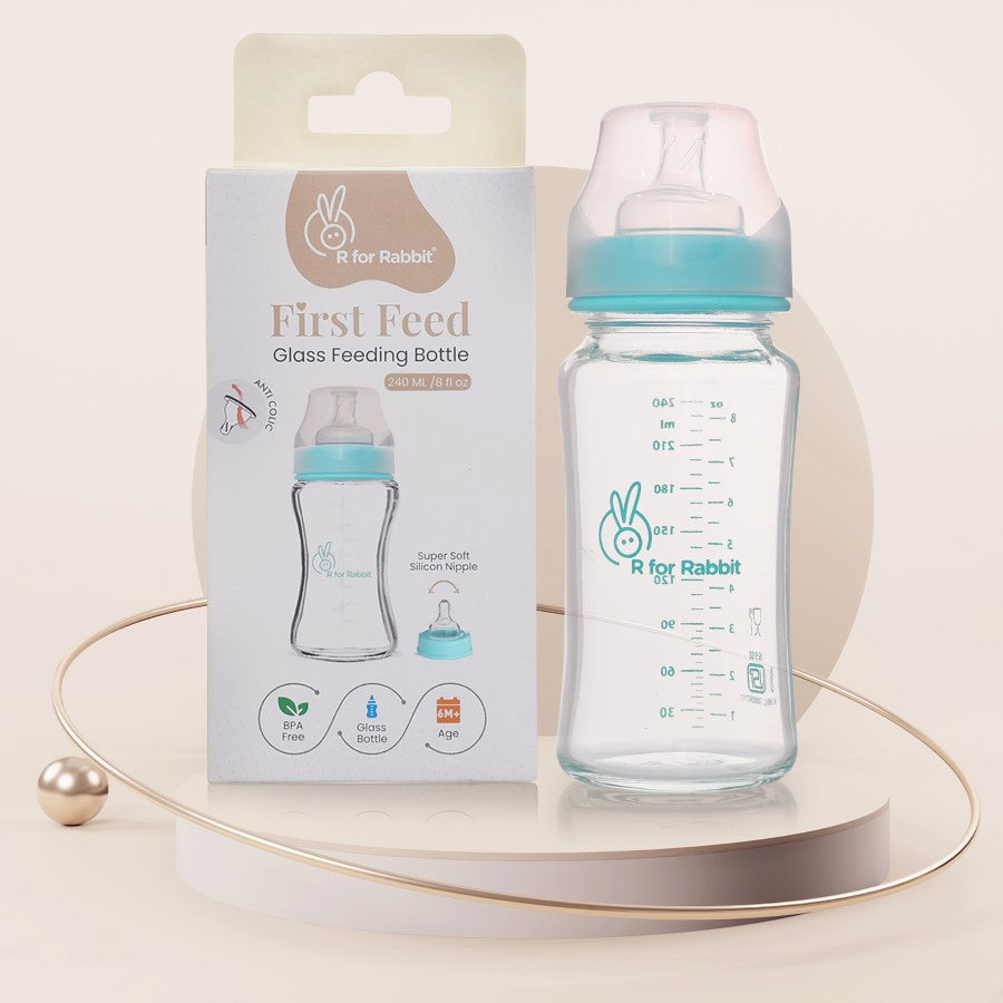 R for Rabbit Glass Feeding Bottle 240 ml