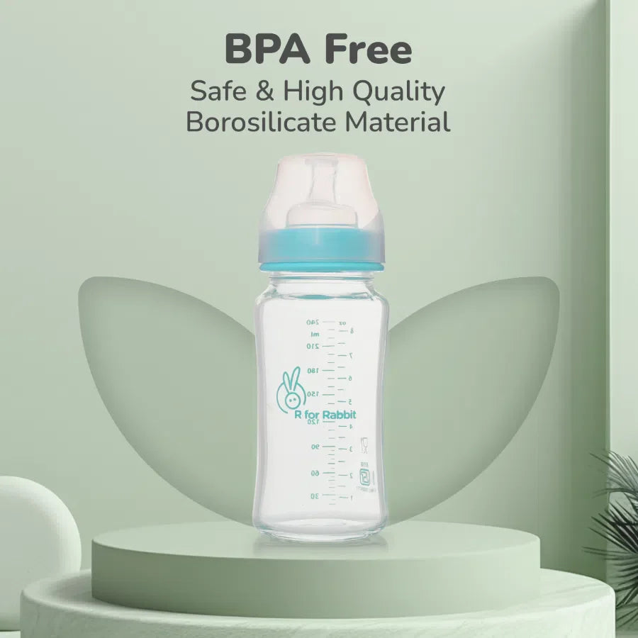 R for Rabbit Glass Feeding Bottle 240 ml