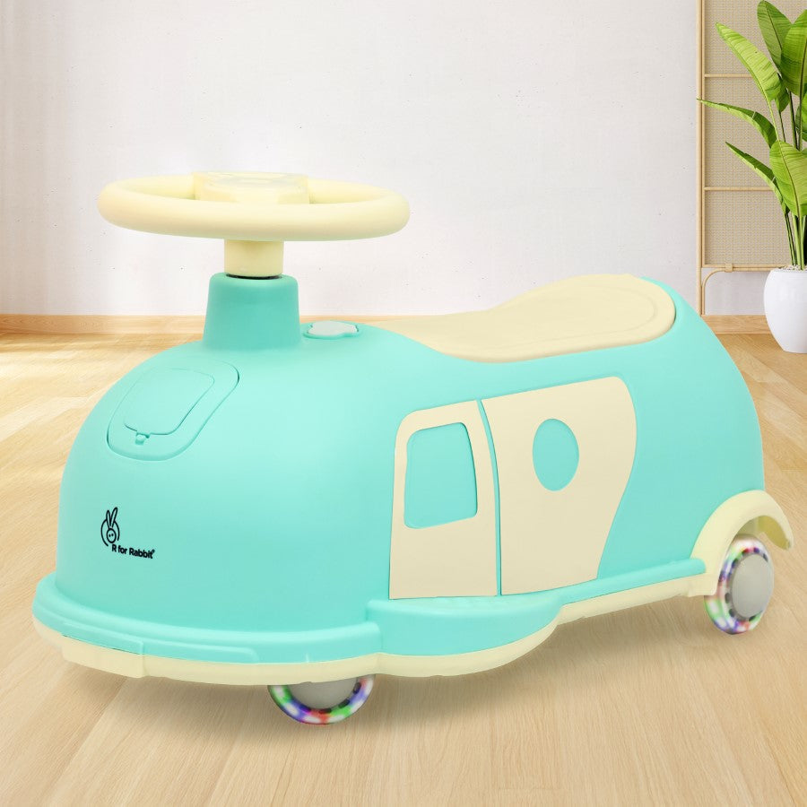 R for Rabbit Iya Iya Caravan Swing car – 3-in-1 Multipurpose Ride-On with PU LED Wheels